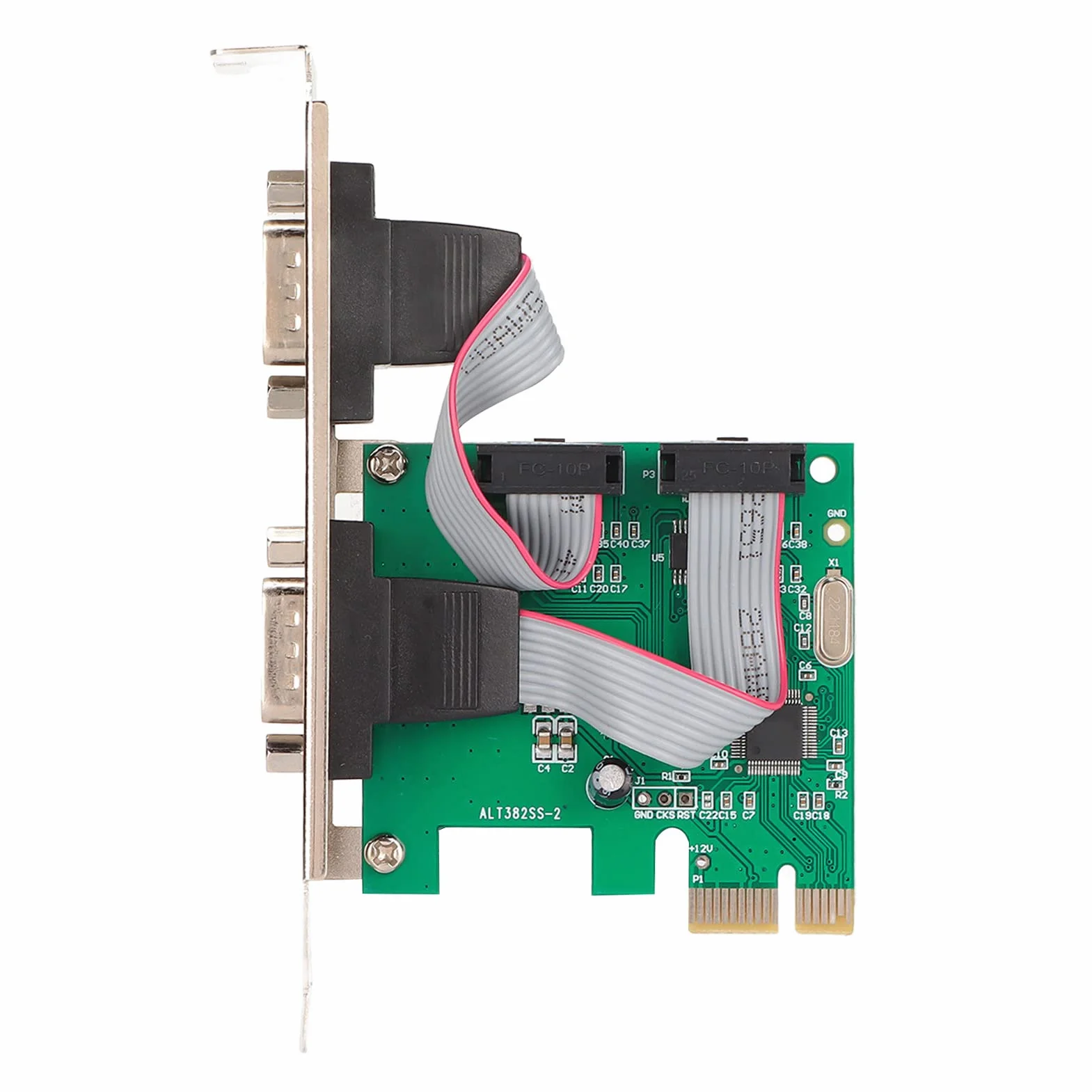 Scheda di Espansione Seriale PCIE, Interfaccia Porta COM PCIE a RS232 Scheda di Espansione Doppia Porta Seriale WCH382L Chip per Windows98/98SE/ME/2000/xp/server 2003/xp 64bit/Vista/win7/2008, per Lin