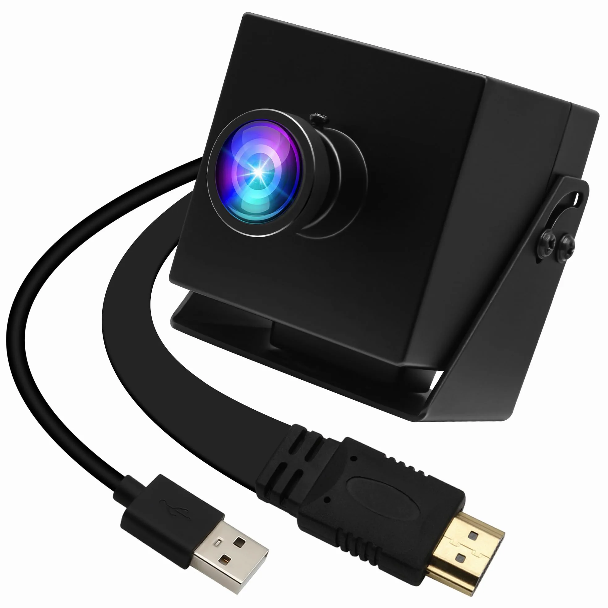 G Telecamera USB 4K Dual Output Webcam per computer, monitor, TV, grandangolo, PC, fotocamera, streaming senza distorsioni, fotocamera Lightburn H.264, telecamera di sicurezza USB (obiettivo a bassa