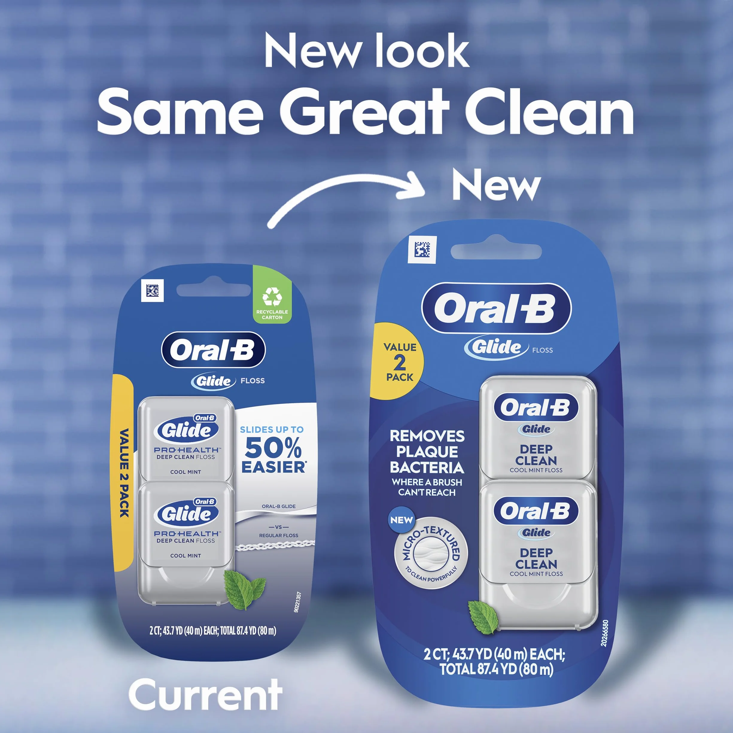 Oral-B Glide Pro-Health Deep Clean Filo Interdentale Menta Fredda 40 m Confezione da 2