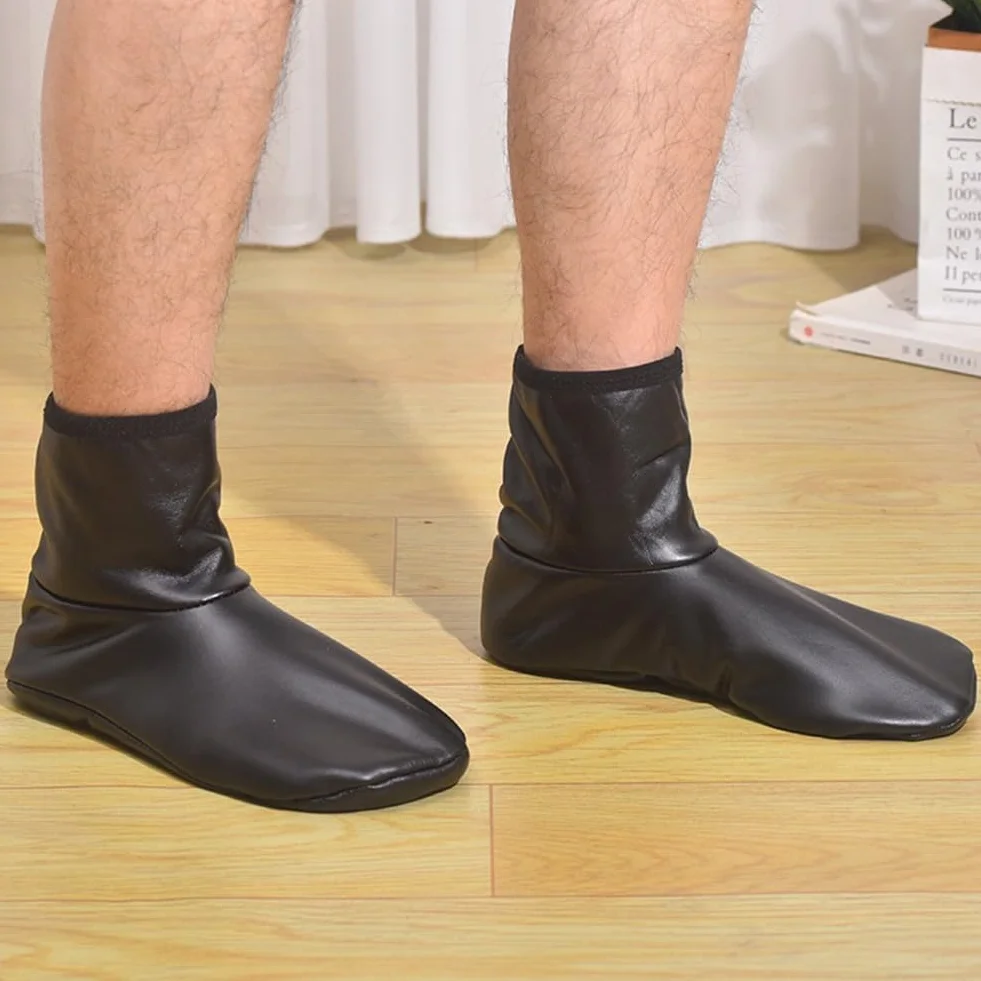 Calzini in pelle PU antiscivolo con fodera in pile