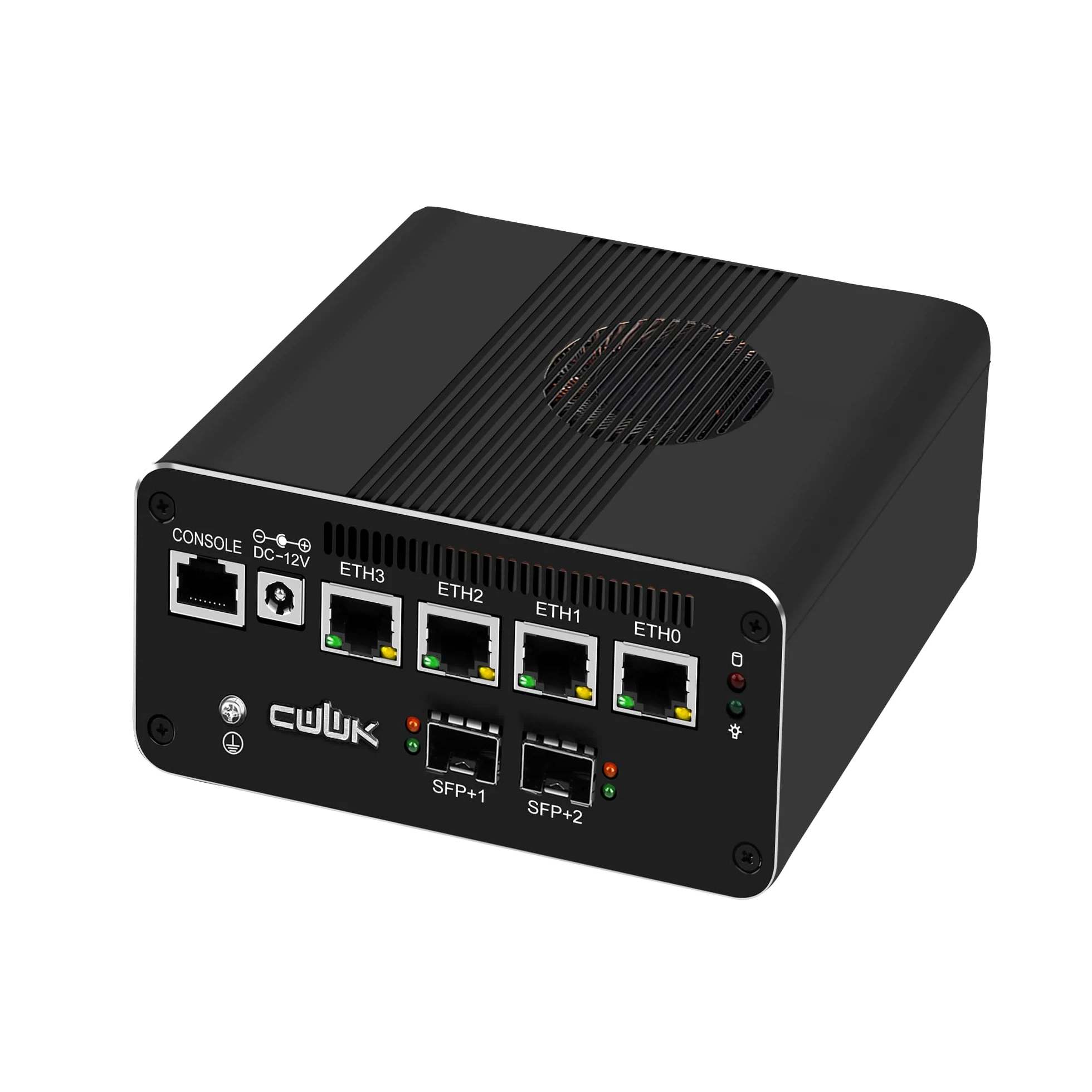 CWWK Mini PC Firewall Appliance 5-core U300, 2x 10GbE SFP+ & 4x 2.5GbE RJ45 | S4 Mini Computer, Barebone senza RAM/SSD/OS, compatibile con pf- e OPNsense, NVMe4.0 x4, USB-C, TF, AES-NI