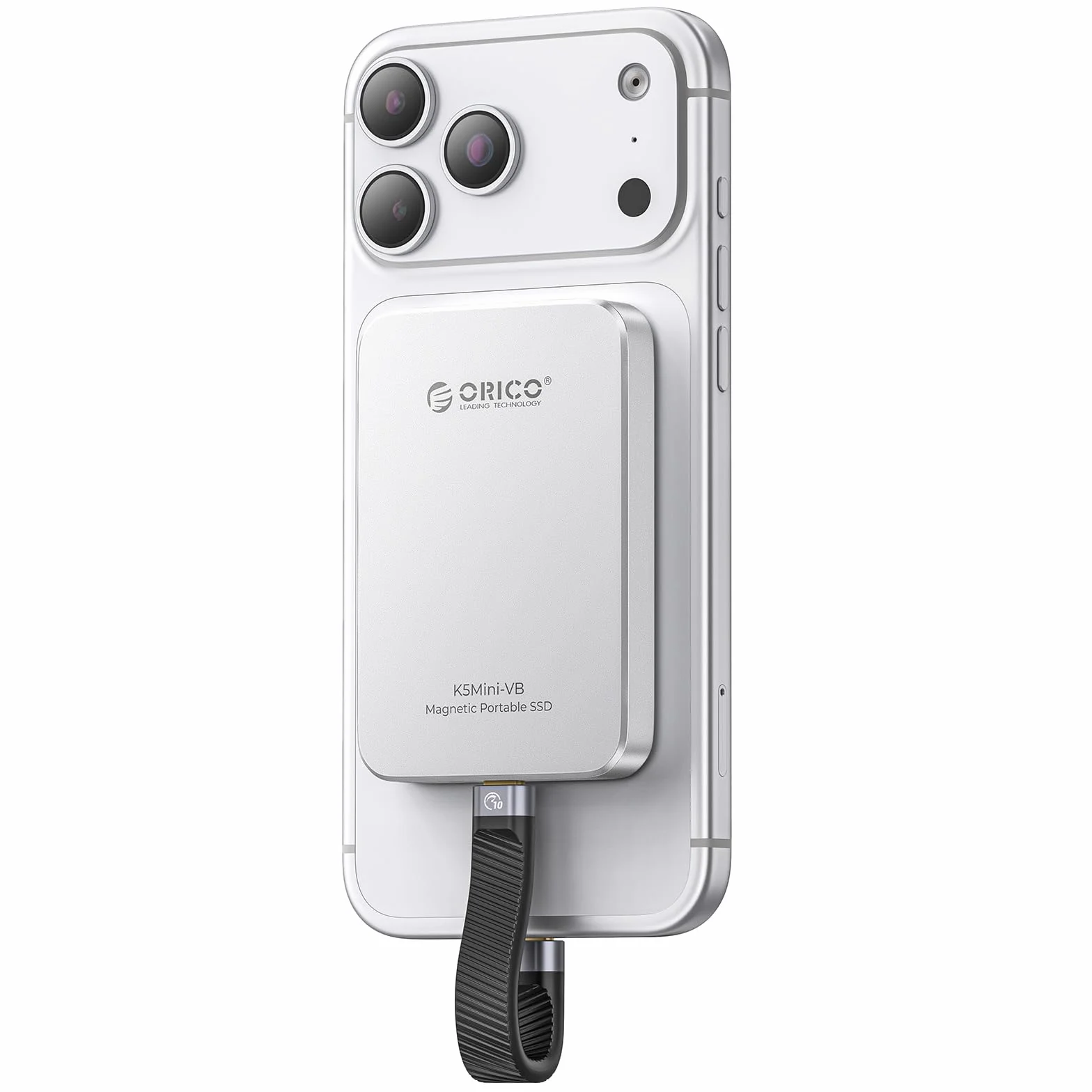 ORICO 480GB SSD esterno magnetico, in lega di alluminio, fino a 460MB/s, hard disk esterno ssd, espandi lo storage per iPhone 17 Pro Max, compatibile con MagSafe, smartphone USB‑C – K5MINI