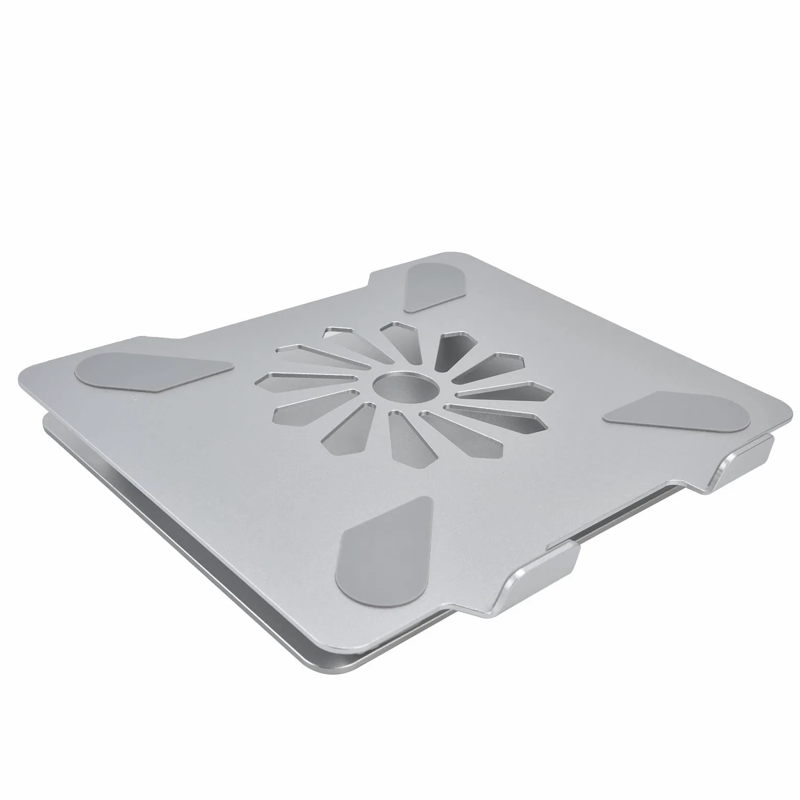 Supporto per laptop in lega di alluminio Altezza ergonomico Supporto per computer portatile Staffa di raffreddamento rialzata Argento