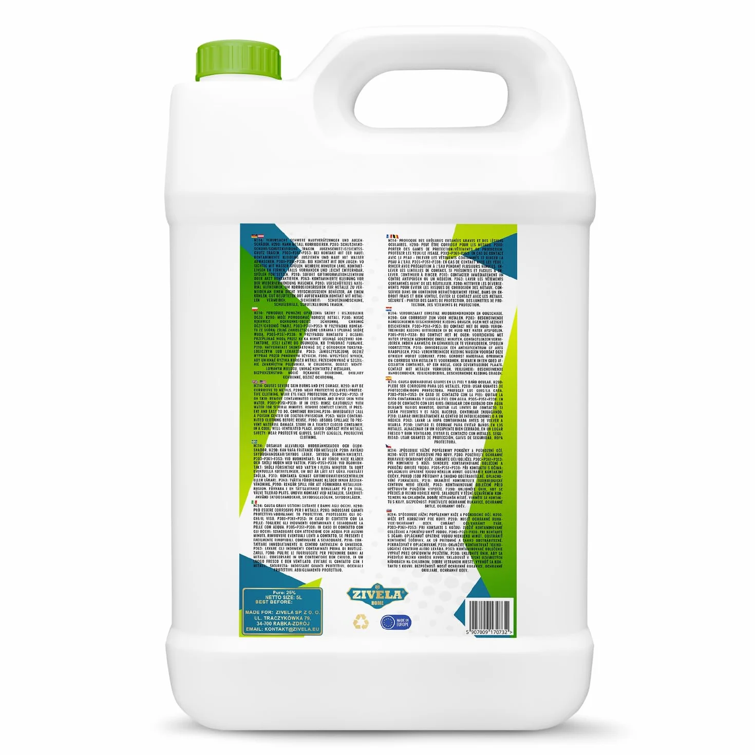 Acido acetico 25% 10 l qualità alimentare Made in Europe 2 x 5 l