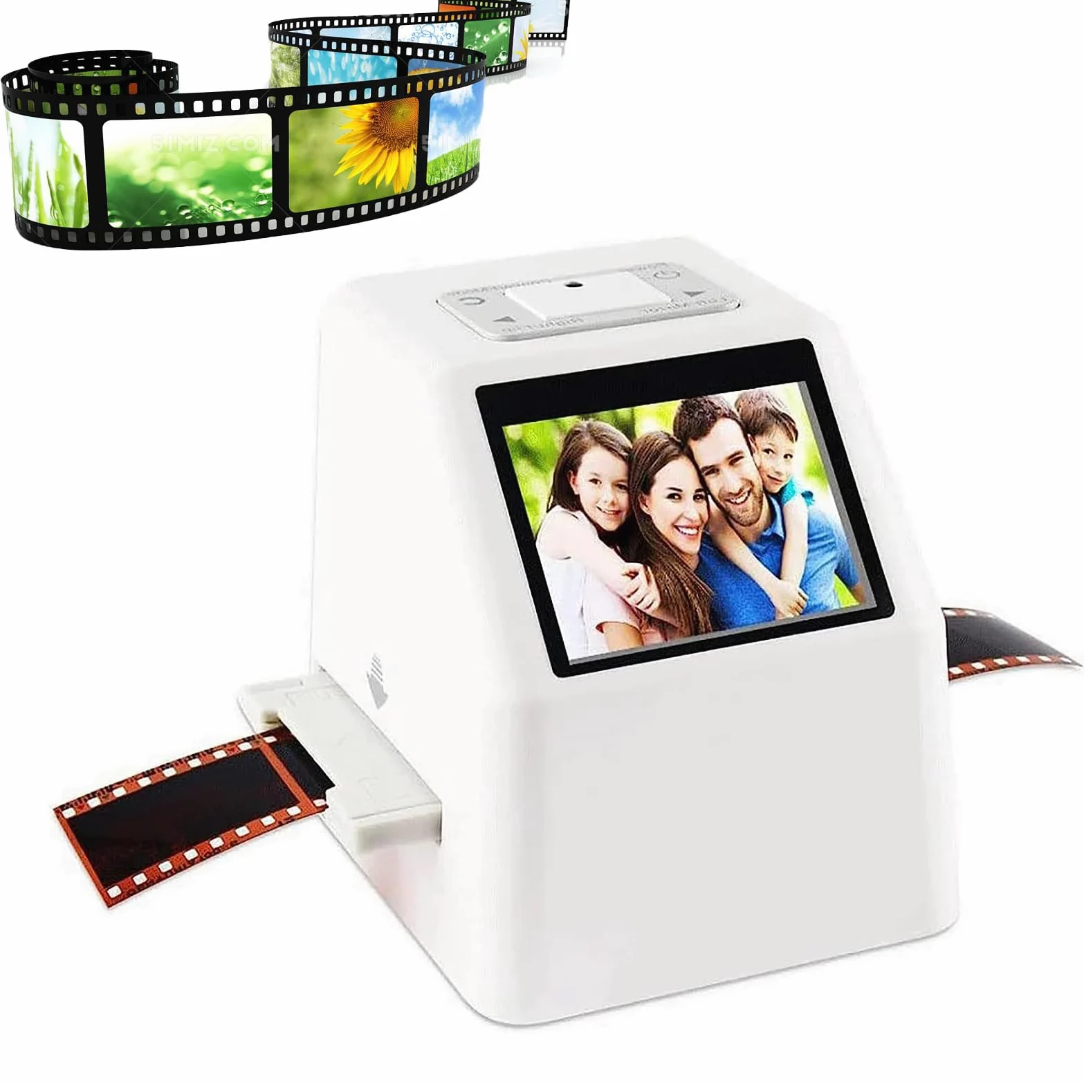 Scanner de films et de diapositives, stockage sur carte SD 32 Go, écran LCD de 2,36 pouces, convertisseur de film diapositive 35 mm/135 mm, prend en charge l'édition et la lecture
