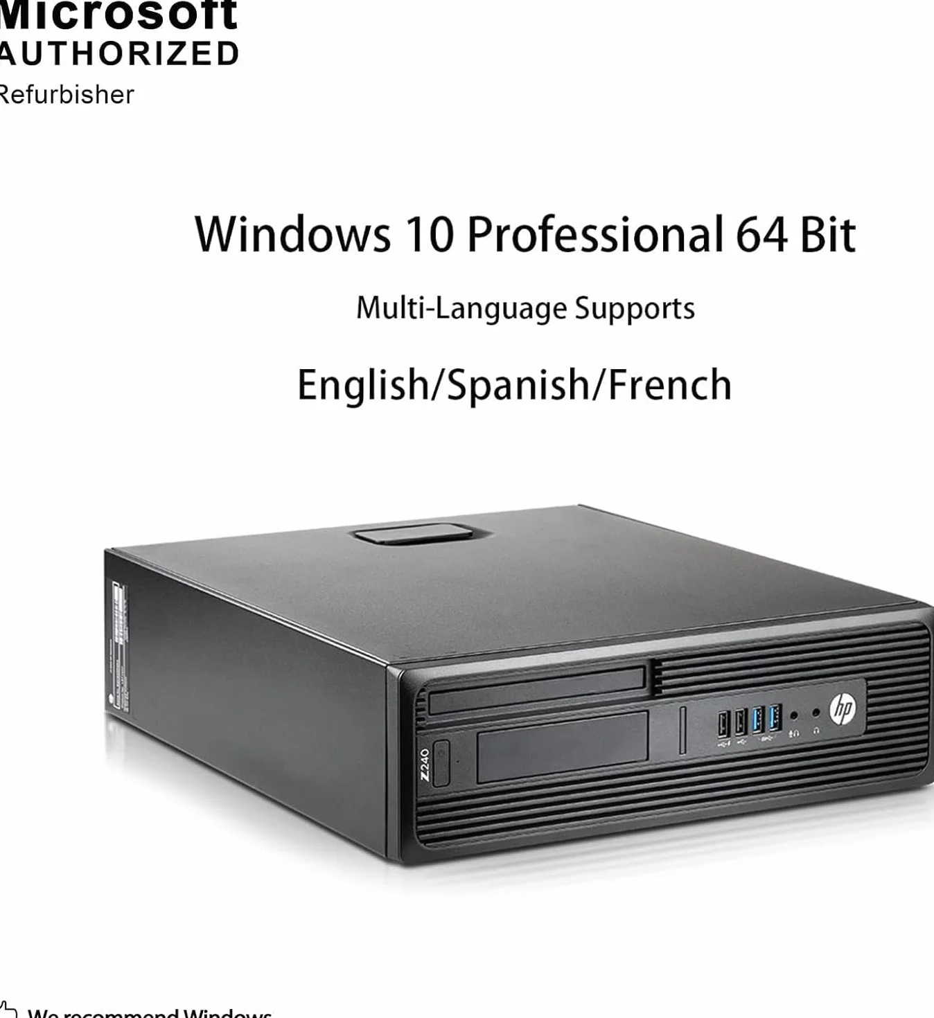 HP Z240 SFF Workstation Desktop PC Intel Xeon E3-1230 v5 8 GB RAM 256 GB SSD WiFi Bluetooth Windows 11 Pro (ricondizionato)