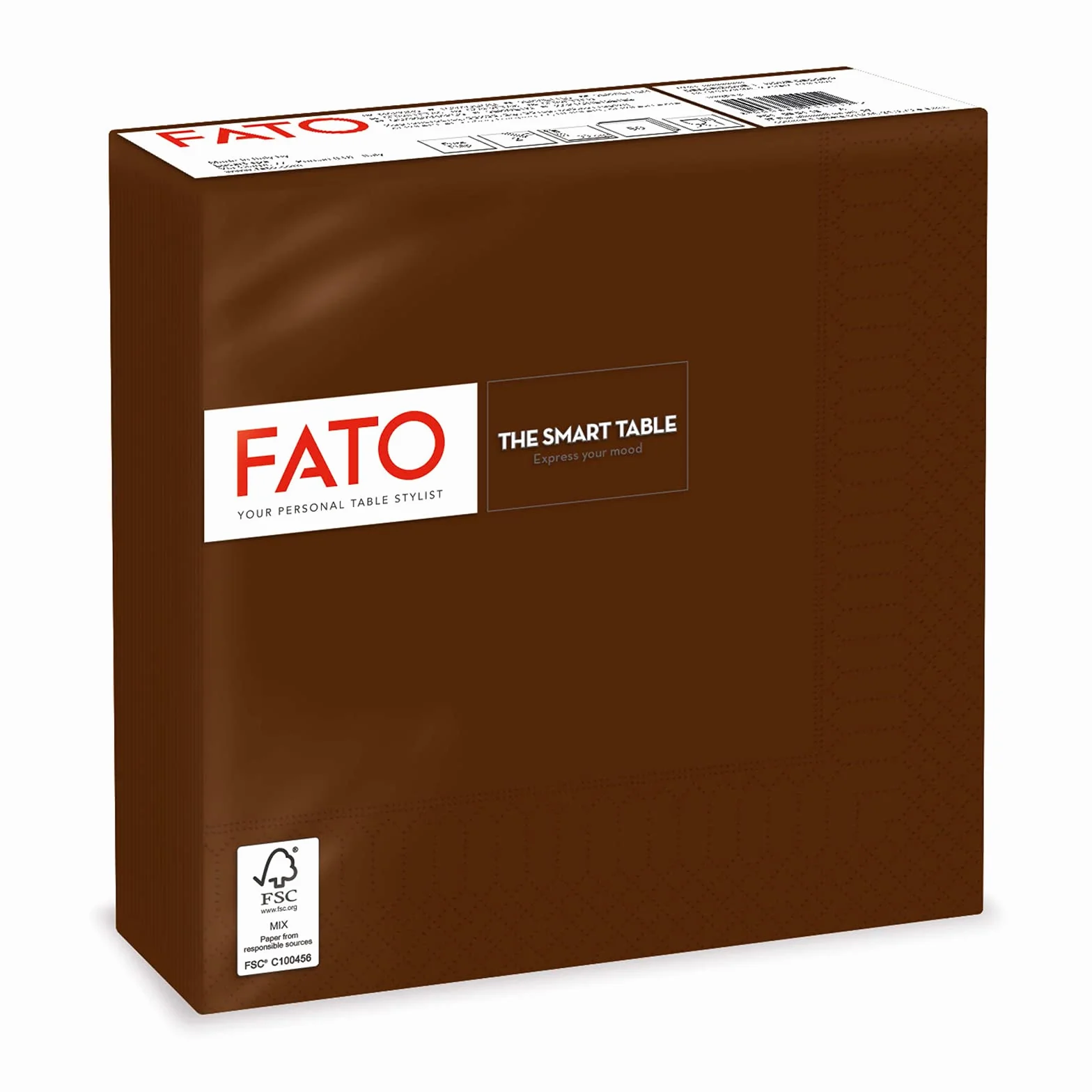 Fato Tovaglioli di Carta Monouso 33x33 2 veli Confezione da 50 Cioccolata Carta 100% Pura Cellulosa FSC