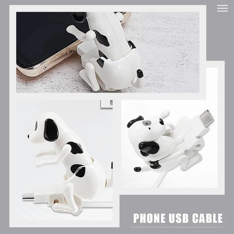 DOITOOL 4pcs Tipo-c Cavo di Ricarica Divertente Cane Linea di Ricarica Del Telefono Mobile Durevole Cavo Dati USB