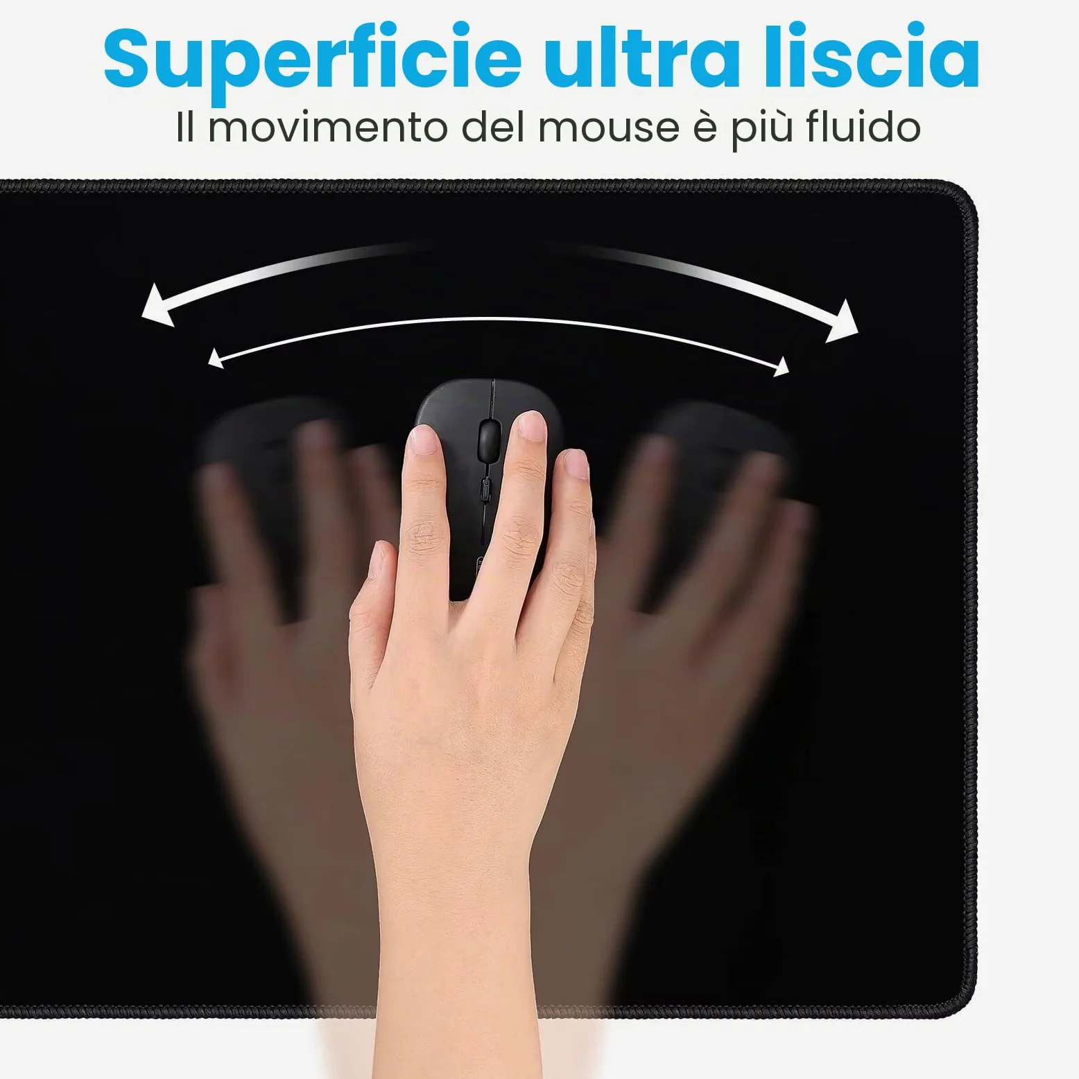 Tappetino per Mouse da Gioco Nero Bianco Grigio Tappetino Mouse XXL 1200x600x3mm Morbido Confortevole e Resistente Fondo Antiscivolo in Gomma Naturale Adatto per Ufficio e Gioco