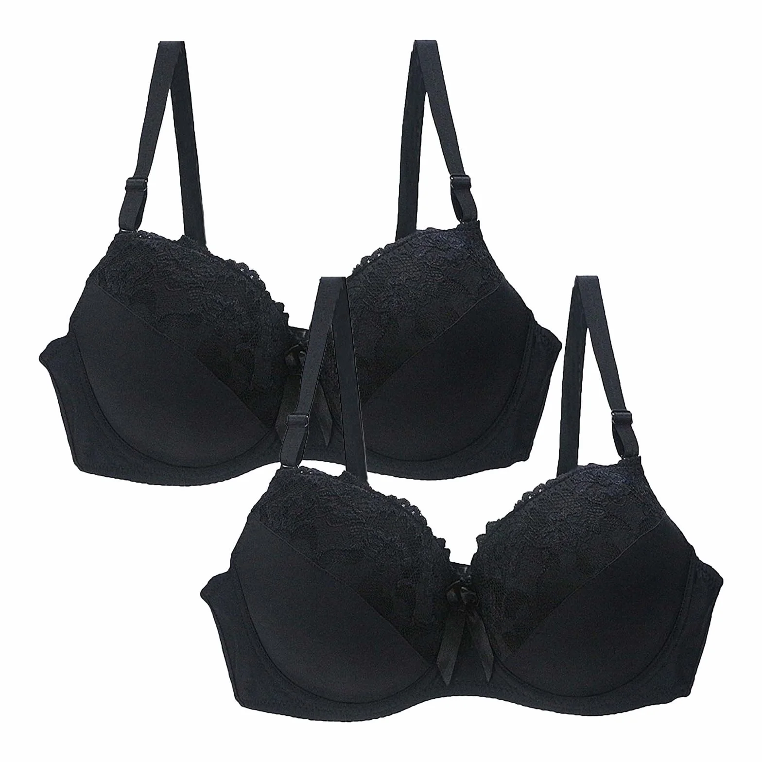 Generico Reggiseno Pizzo con Ferretto Push Up Leggermente Imbottito Lingerie Donna