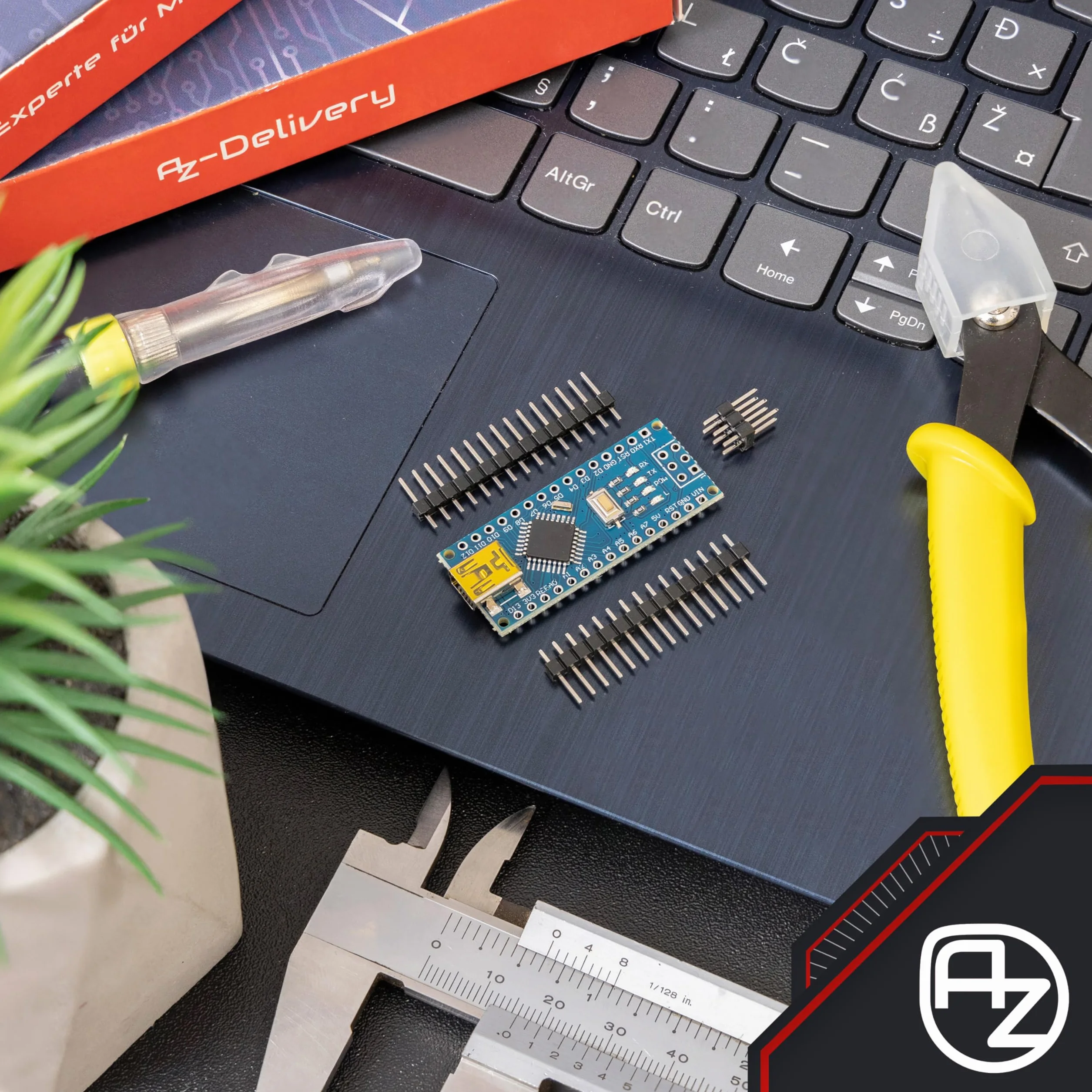 AZDelivery 3 x AZ-NanoV3-Board Mini USB Board ATmega328 5V 16MHz CH340 ATmega328P Micro Controller, CH340G sostituisce FT232RL Incluso E-Book!