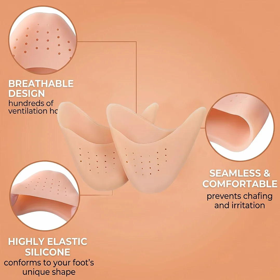 Copriscarpe Punta Silicone Danza Classica Tacchi Balletto Traspiranti Alleviare Dolore Prevenire Vesciche Bianco