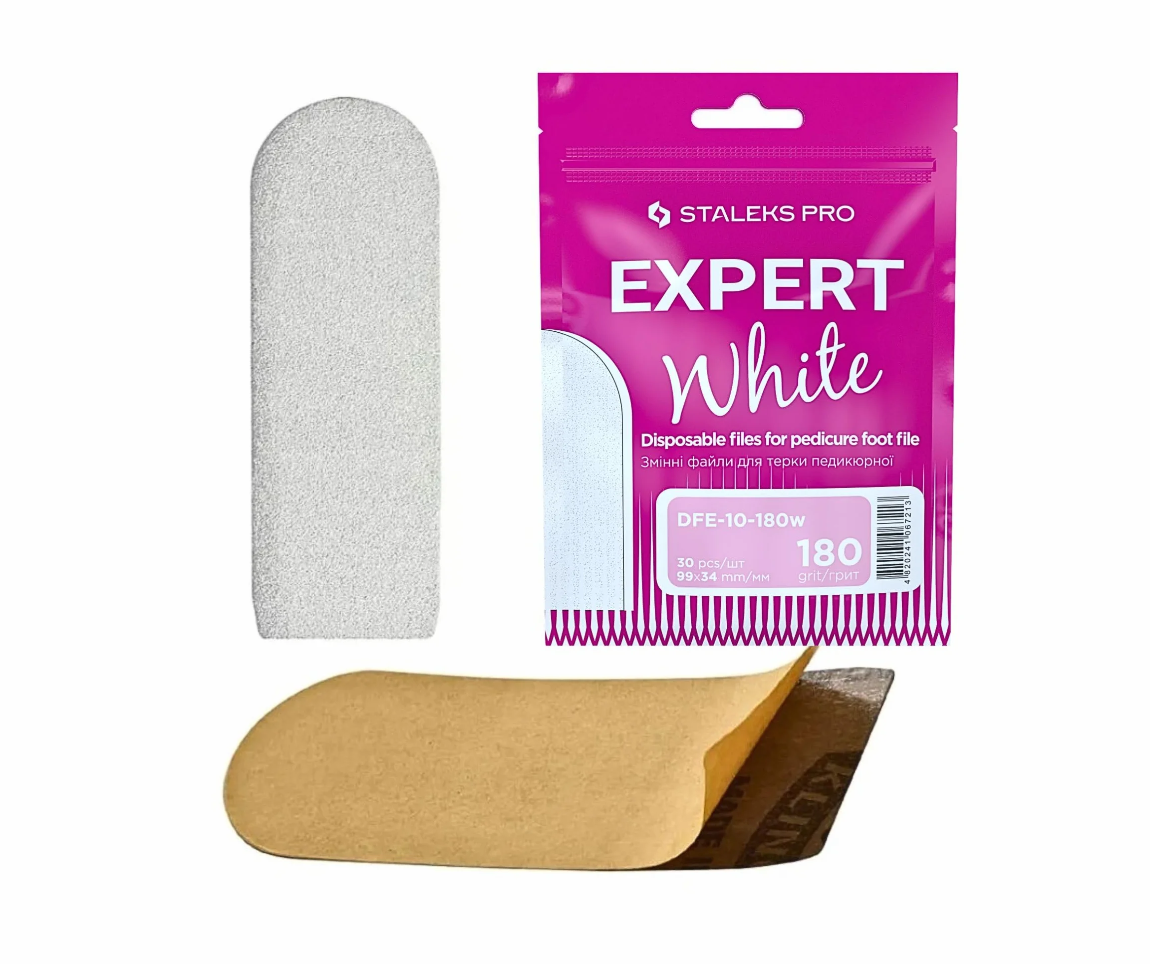 STALEKS PRO 10 Expert White 180 Grit Lime per Piedi Bianchi Usa e Getta 30 Pezzi