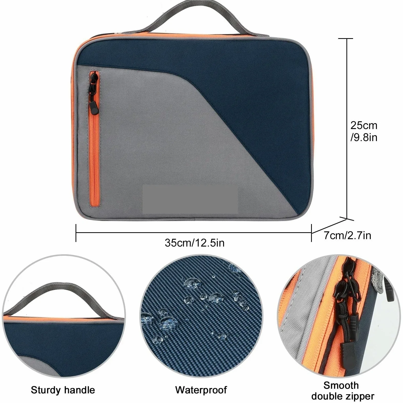 Borsa Organizer Cavi Borsa organizer for cavi elettronici a doppio strato da 11,6 pollici, custodia portatile for dischi rigidi, cavi, caricabatteria(Black)