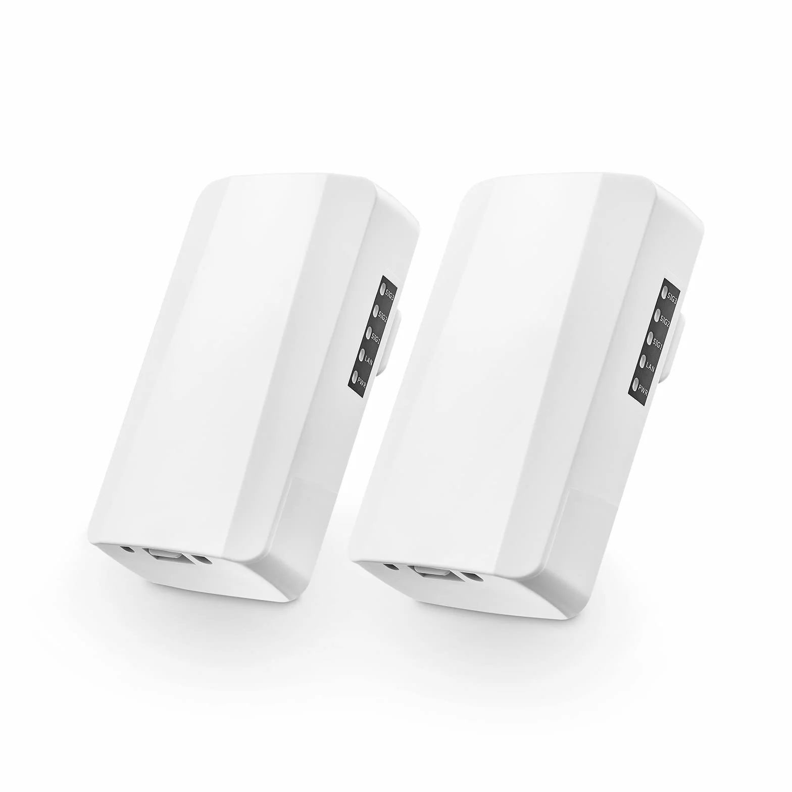 Ponte wireless per esterni, ponte WiFi punto a punto con porta Ethernet, distanza 2,4 GHz, 500 M-1 KM, 100 Mbps, adattatore PoE 24 V, confezione da 2