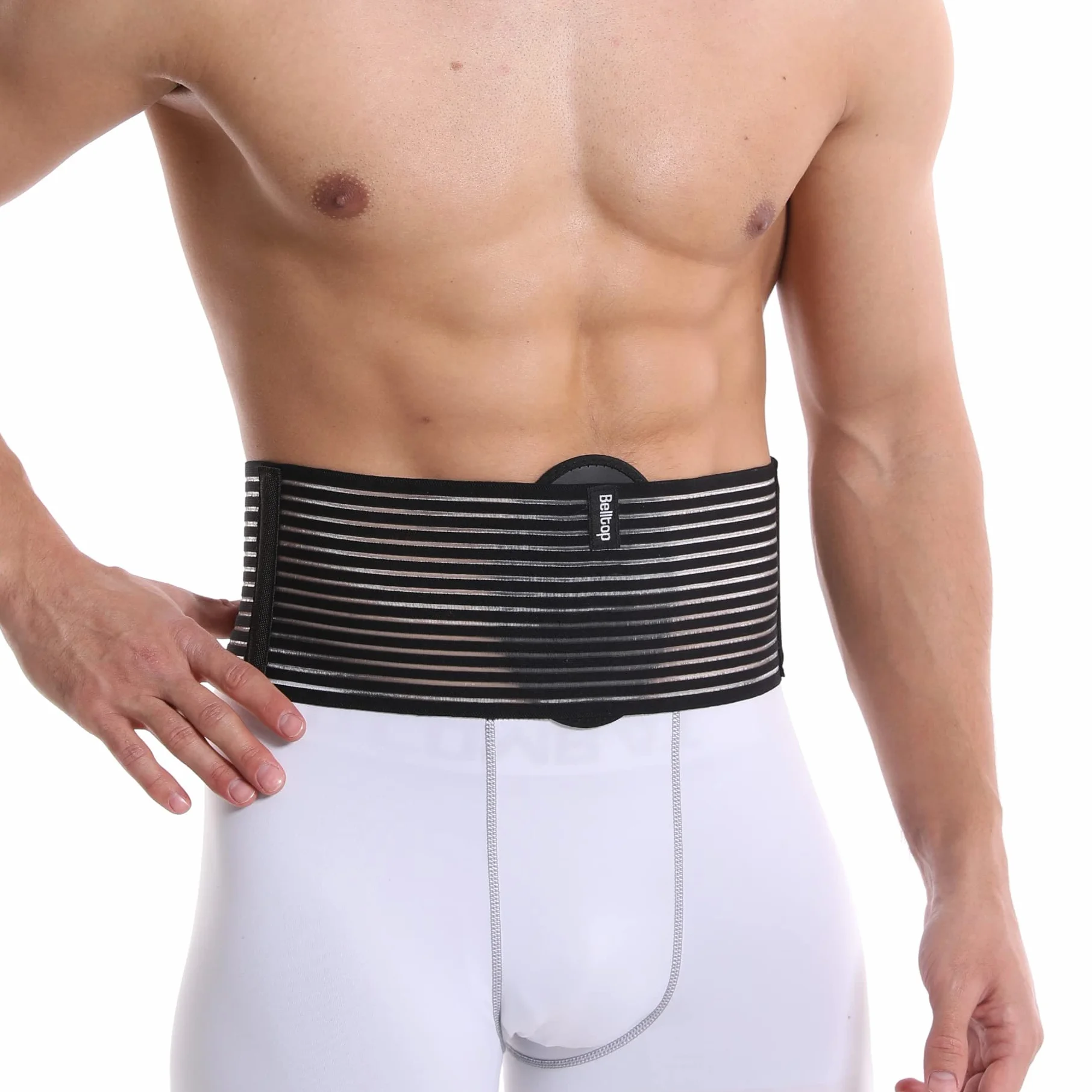 Cinto per ernia ombelicale - Sostegno addominale traspirante ergonomico terapeutico L/XL