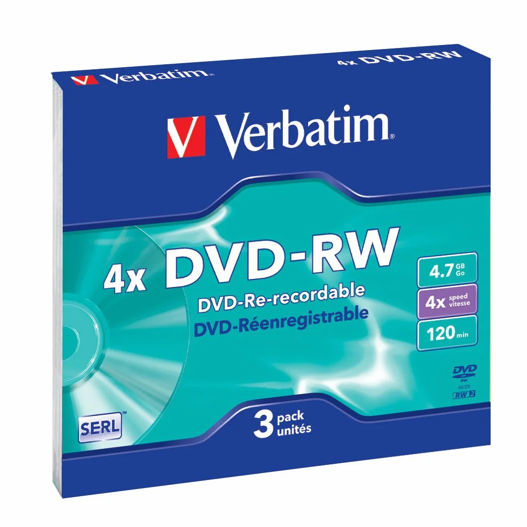 Verbatim DVD-RW 4.7GB - Confezione da 3