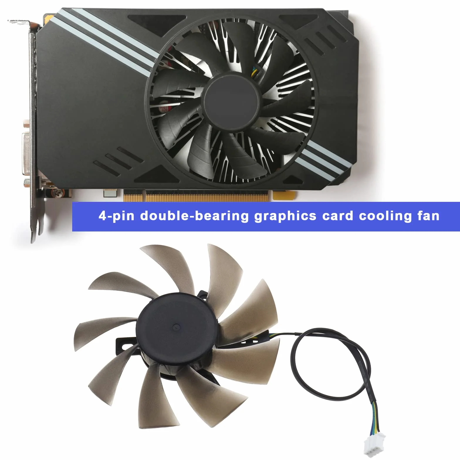 The Lord of the Tools Ventola di Raffreddamento della Scheda Video A 4 Pin con Due Cuscinetti A Sfera 0,5AMP 12V Compatibile con Zotac GTX 1060 3GB/1060 Mini Computer della Scheda Grafica