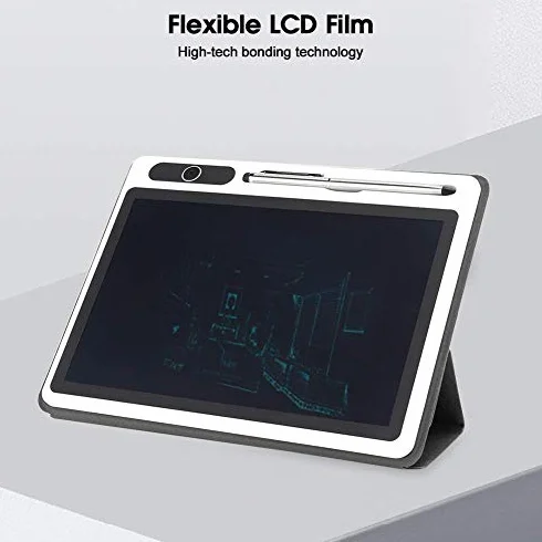 Tablet LCD 10 cali Strumento di pittura a mano Blocco note elettronico Tecnologia laminazione alta qualità (Czarny z etui skórzanym)