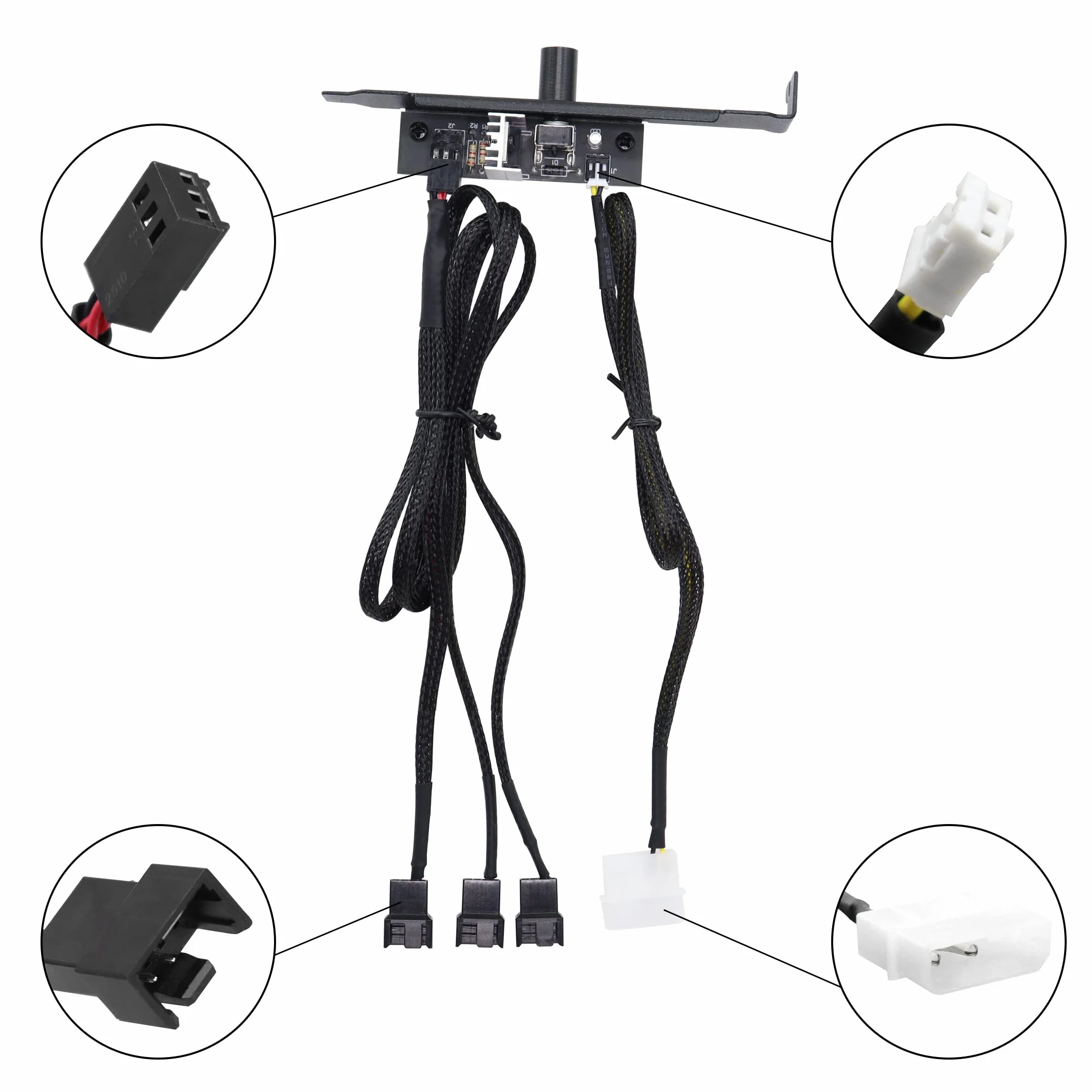YACSEJAO Hub per ventola di raffreddamento processore 12V 3/4 pin PC 3 canali controllo velocità ventola
