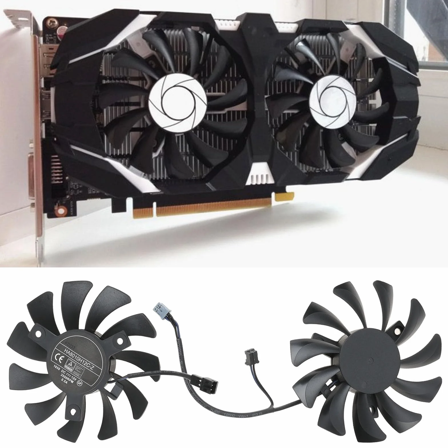 1 Paio Di Ventole Di Ricambio A 2 Pin Per Scheda Grafica PC Ventola Di Raffreddamento GPU Compatibile Con Scheda Grafica MSI GTX 1050/1050 Ti