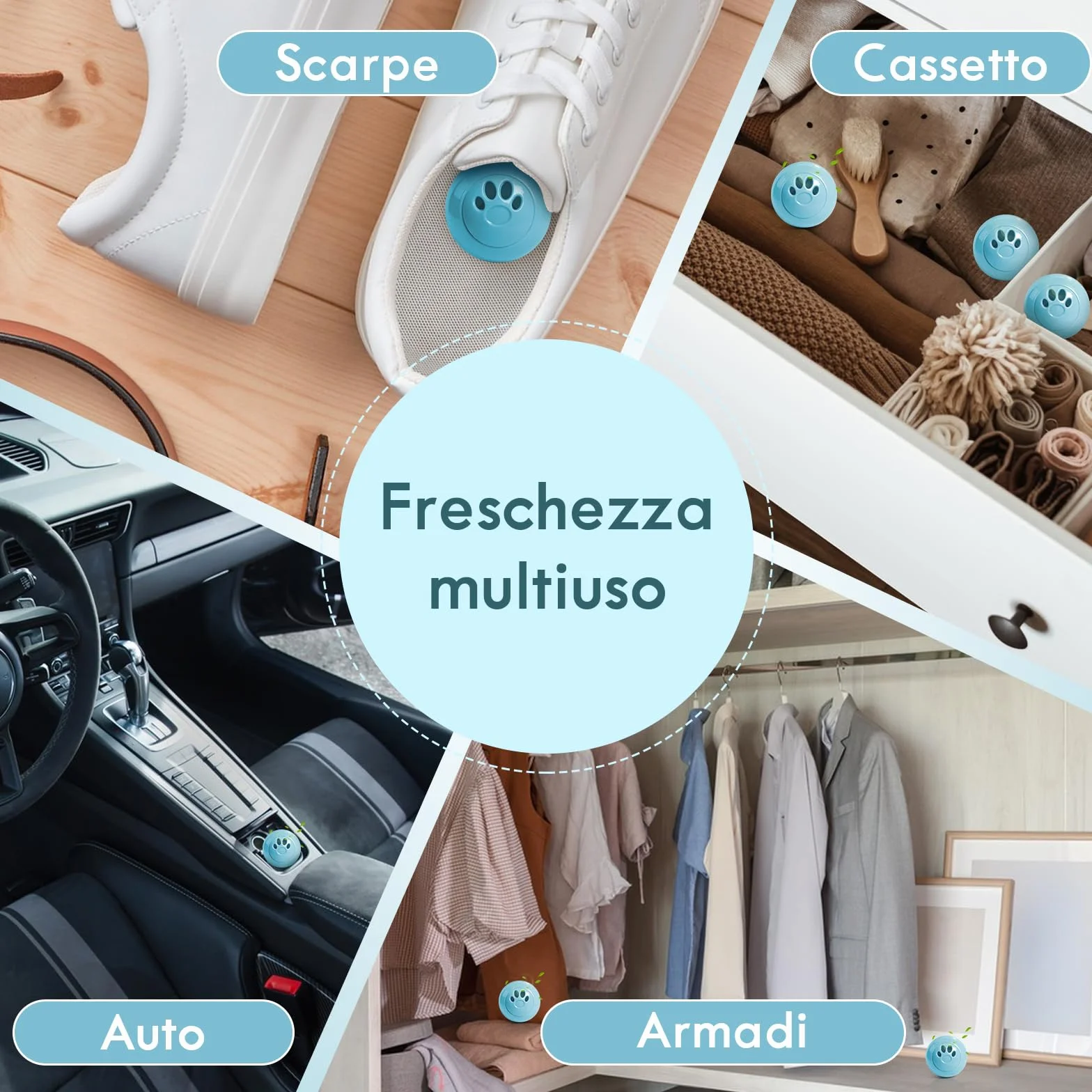 Deodoranti per Scarpe da Ginnastica 8 Palline Deodoranti Talco per Casa Automobili
