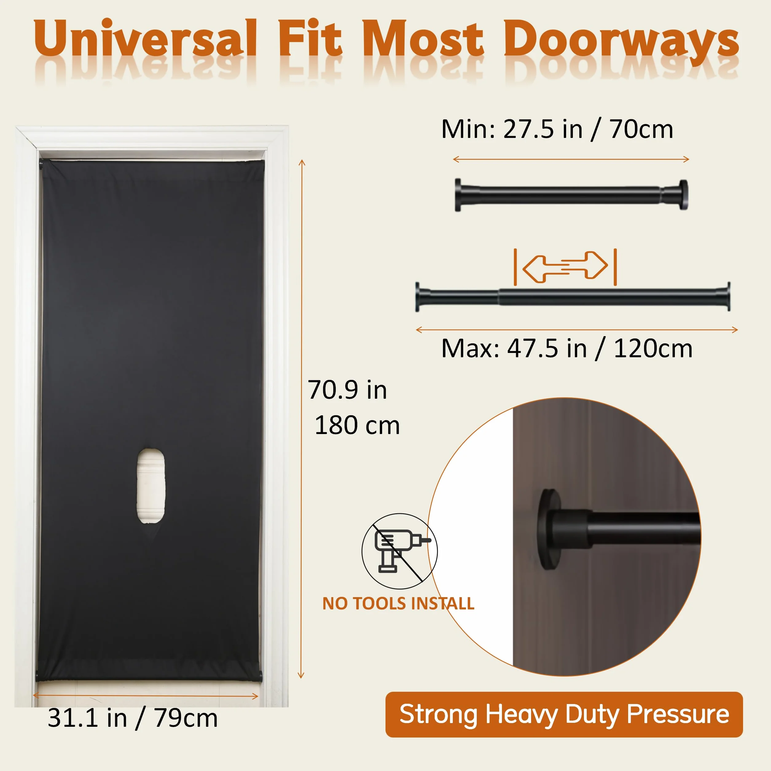 Glory Hole Kit, Regolabile in Altezza Tenda per Porta, Divisorio Temporaneo Portatile