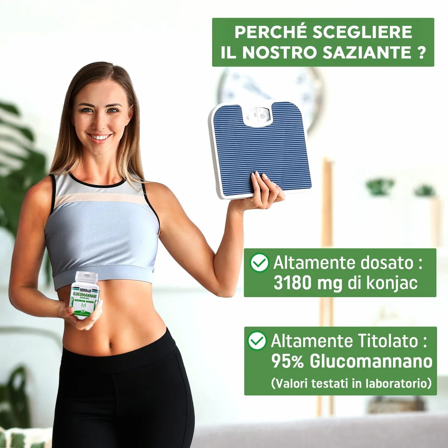Mironlab GLUCOMANNANO Forte 3021mg 280 capsule vegane 45 Giorni Saziante naturale Alta concentrazione 95% fibre
