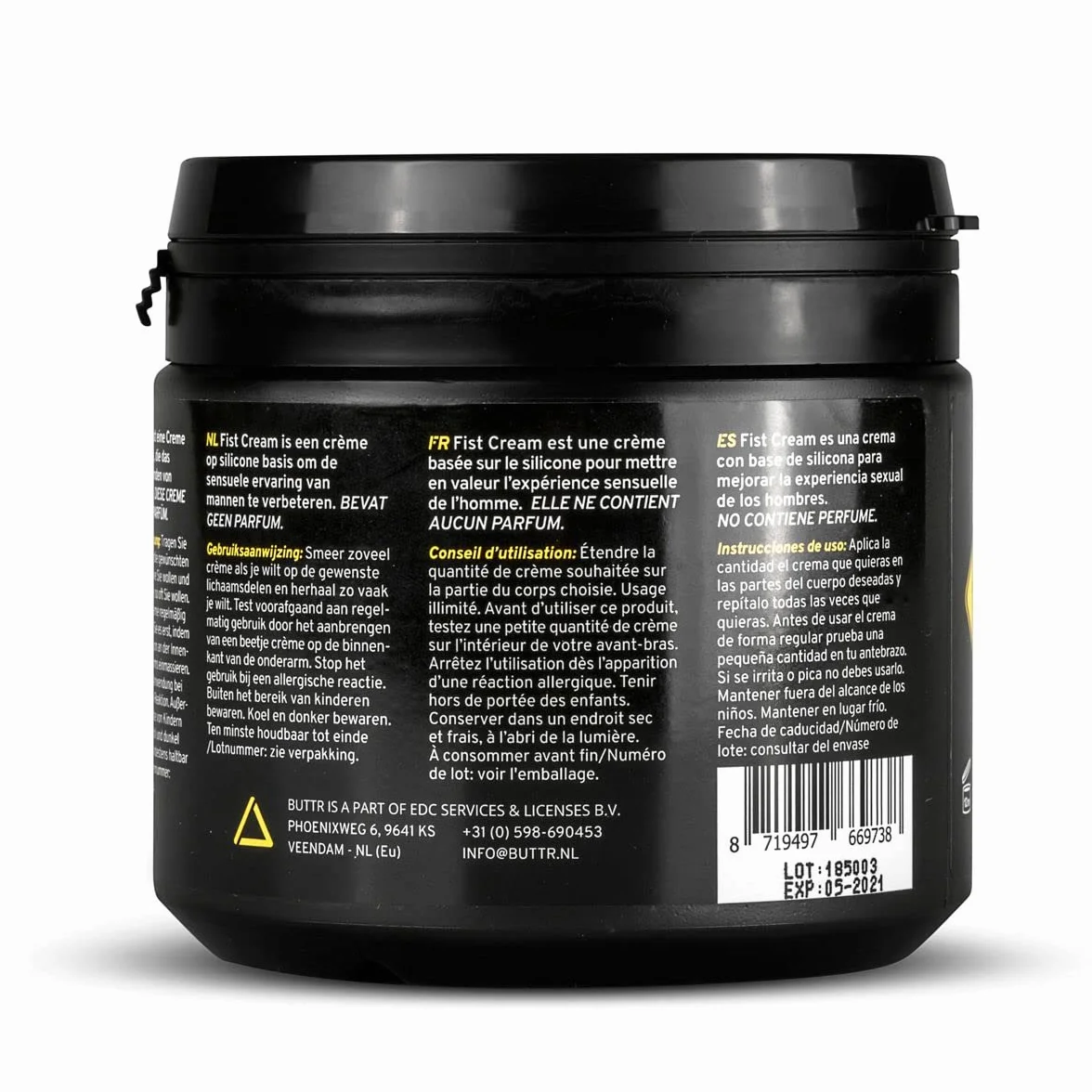 BUTTR Fisting Cream 500 ml Lubrificante silicone penetrazione dura Senza profumo