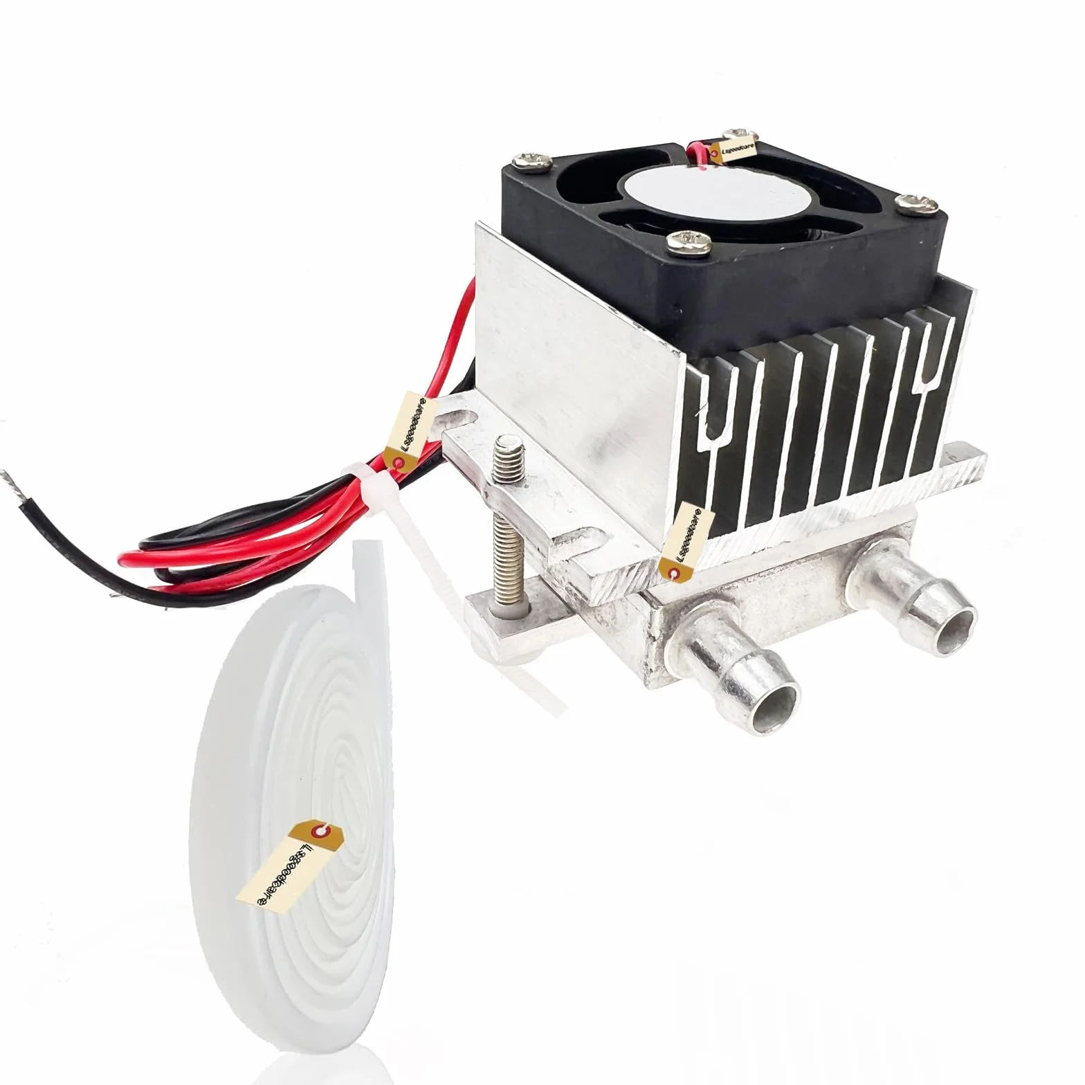 Lsgoodcare Sistema di raffreddamento termoelettrico Peltier 12V, raffreddamento a semiconduttore Kit fai da te per radiatore Mini condizionatore Frigorifero + Tubo di raffreddamento ad acqua