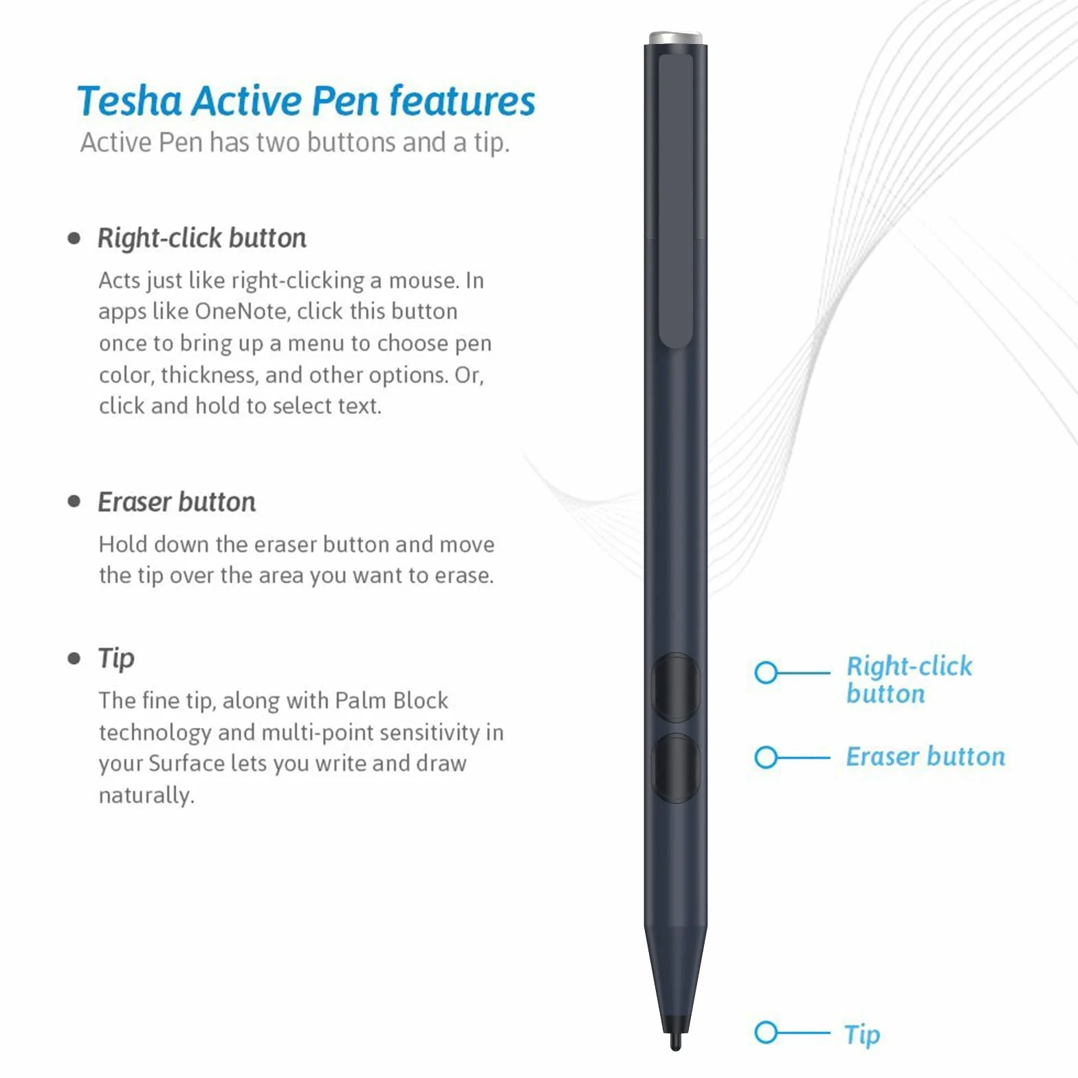 Pennino Stylus Pen per dispositivi ASUS Touch Screen, 1024 livello di pressione (durata della batteria 2500 ore), Tablet Pen con Asus SA203H per ZenBook e VivoBook Slate