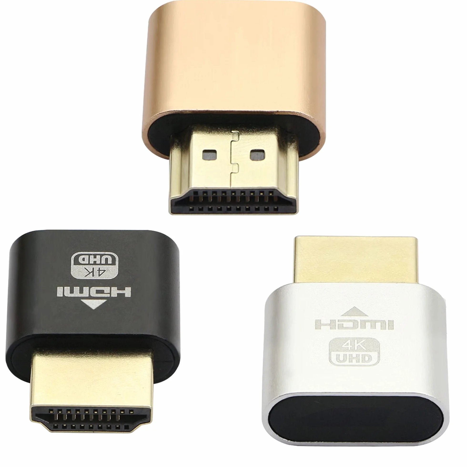 XMSJSIY Adattatore HDMI fittizio 4K HDMI Display Emulatore Virtuale Monitor Headless Ghost Adapter per Ethereum ETH ZEC BTC Mining 3840x2160@60Hz - Confezione da 3
