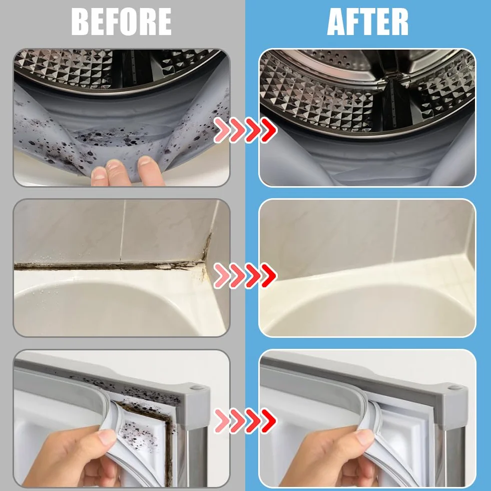 OSDUE Antimuffa Gel con Pennello, Rimozione Muffa per Cucina e Bagno, Household Mold Remover