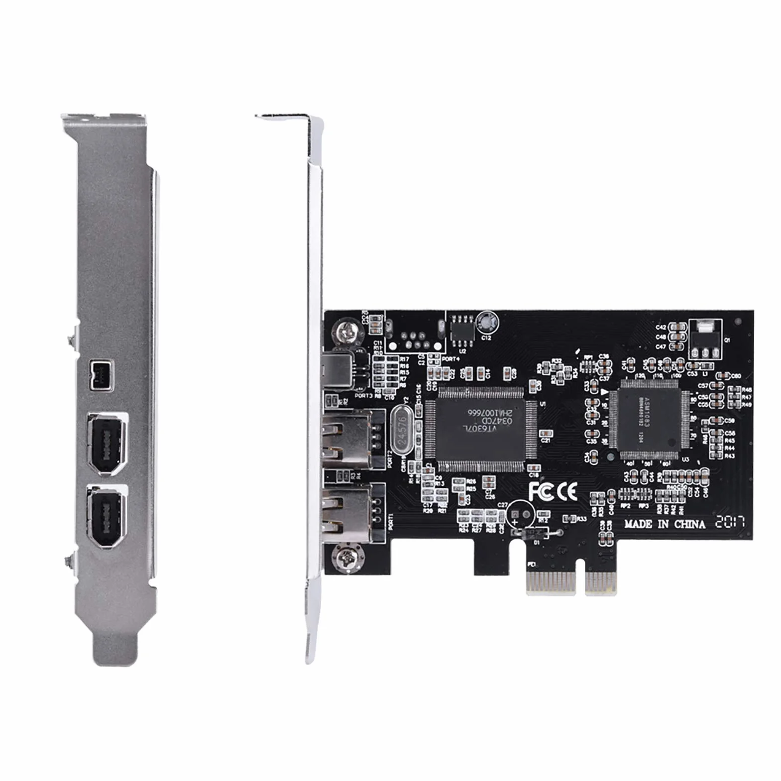 VBESTLIFE Scheda Firewire PCIE, Controller PCI Express IEEE 1394, Adattatore Firewire 800 1394a con Cavo Firewire, 3 Porte, 2X 9 Pin, 1x 6 Pin