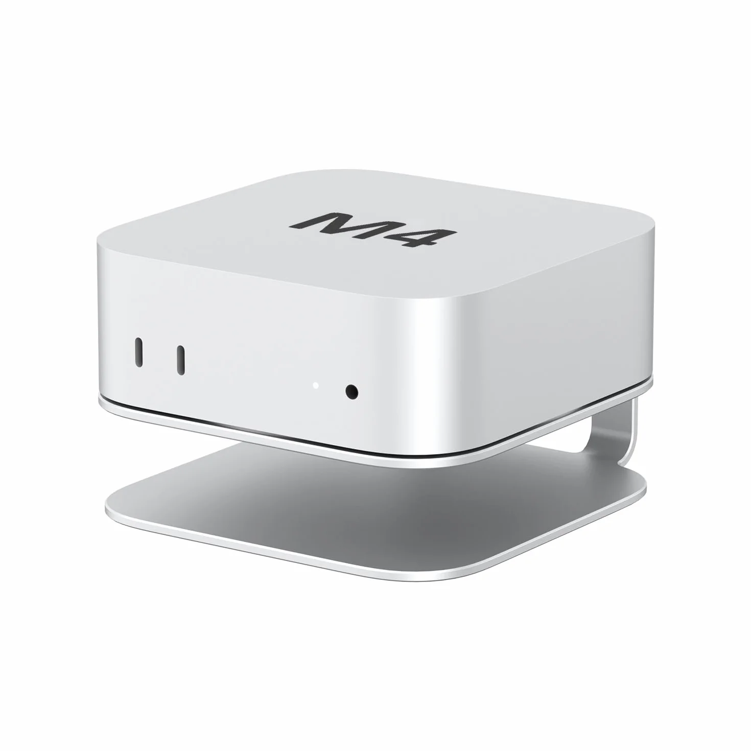 AKKYAJAURE Supporto per Mac Mini M4, supporto da tavolo in alluminio per Mac mini M4 e M4 Pro, raffreddamento migliorato, facile accesso al pulsante di accensione e organizzazione della scrivania