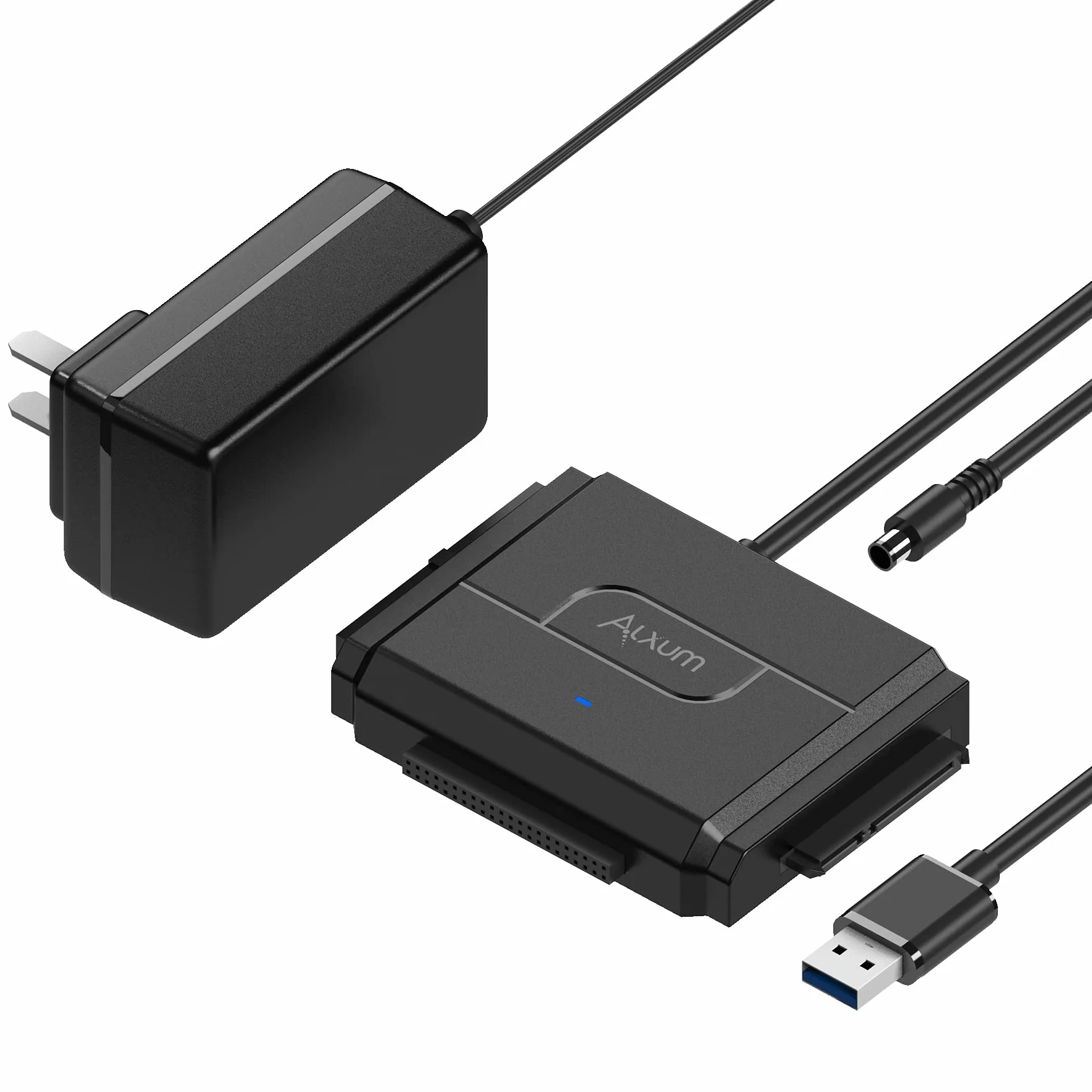 Alxum Adattatore IDE SATA per 2,5/3,5 pollici HDD SSD Disco Rigido IDE a USB 3.0 Esterno Cavo Alimentazione DC12V 2A