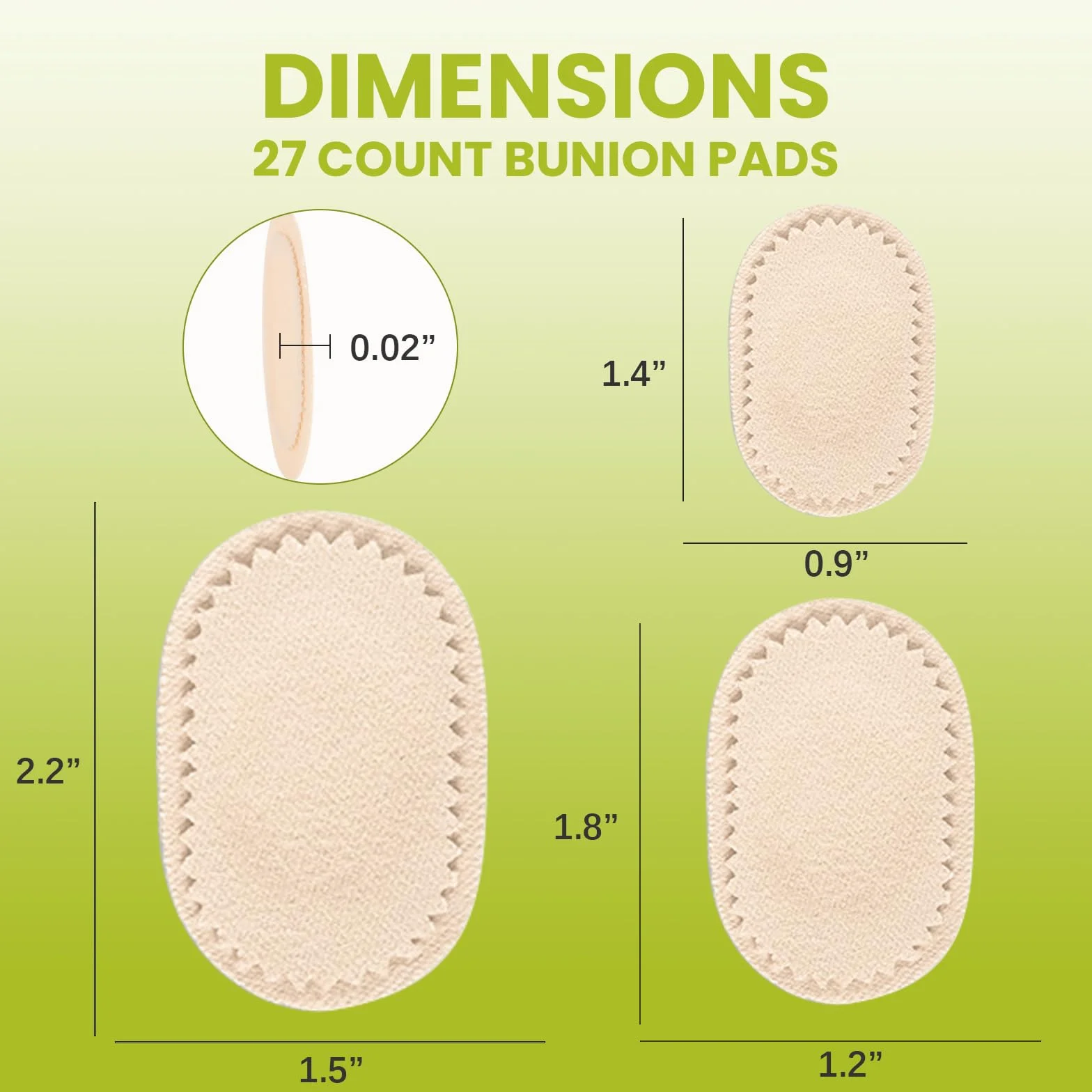 Bukihome Cuscinetti per bunion 27 pezzi Centro antiaderente per pelli sensibili Beige