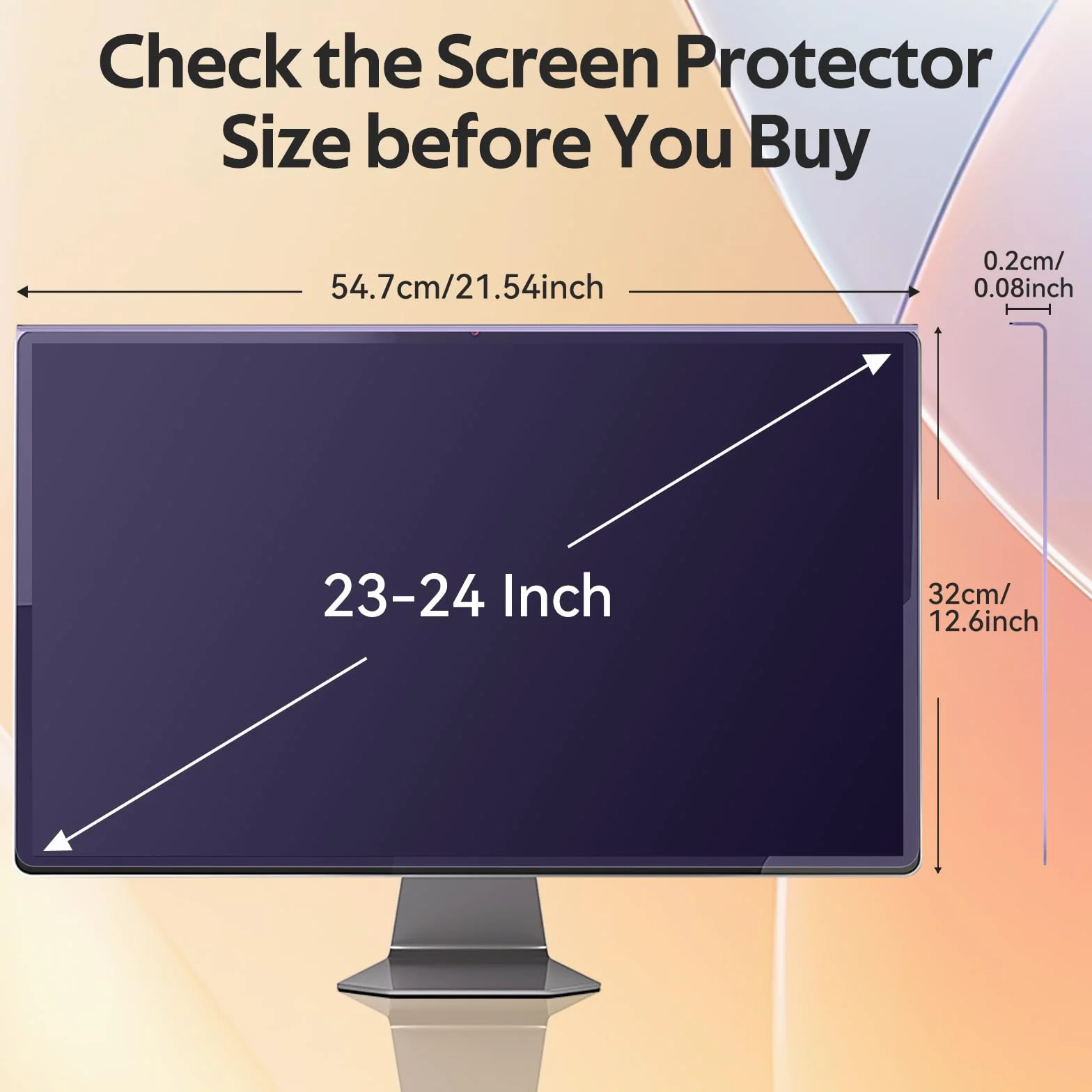 Qoosea 23-24 Pollici Protezione dello Schermo per Monitor di Computer Che Blocca la Luce Blu Protezione 547x320mm UV Antiriflesso Universale per Il Lavoro e Il Gioco Prolungati(23-24" 16:9)