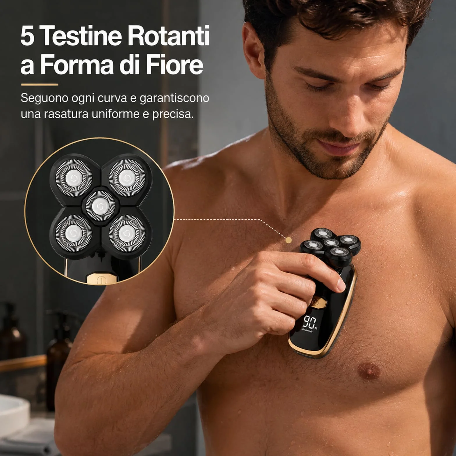 Bennii Pro Rasoio per il corpo uomo ad alta precisione impermeabile senza fili