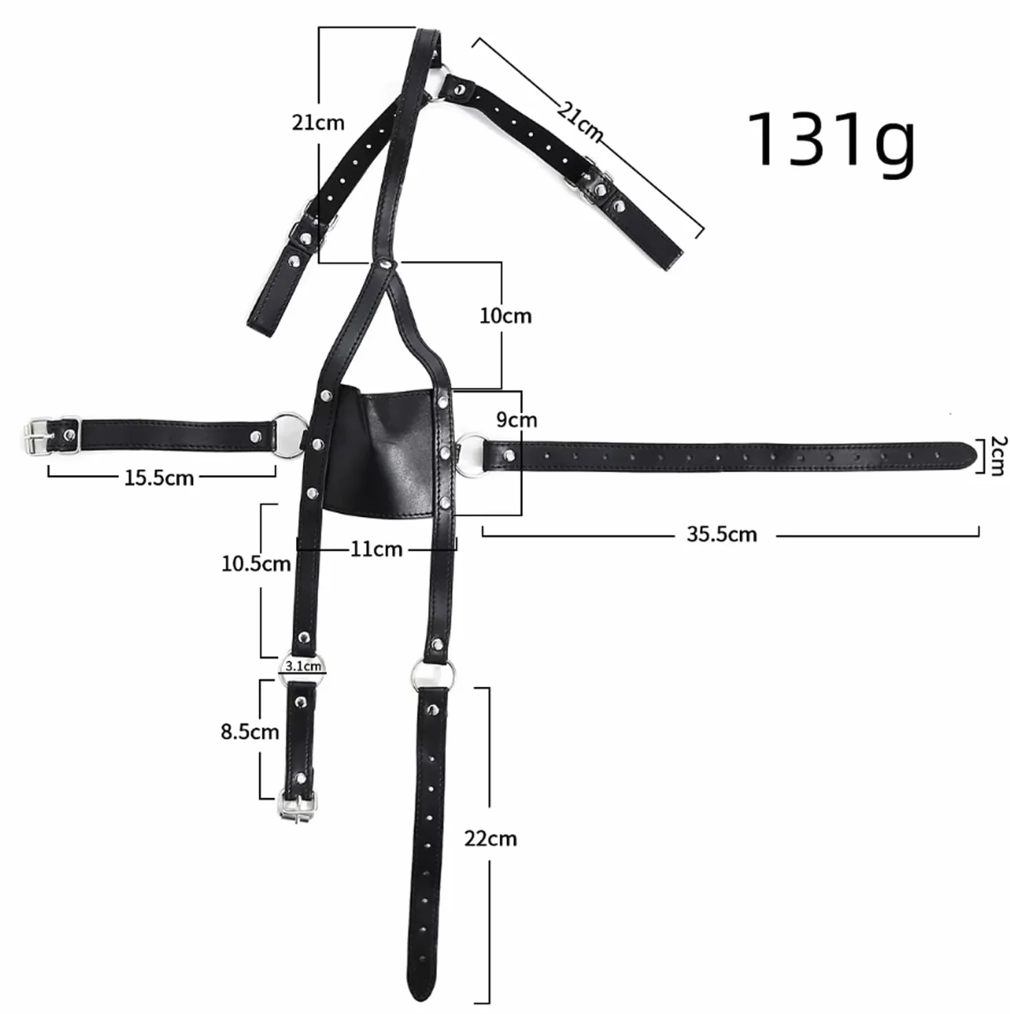 Bavaglio fetish in ecopelle con gag ball in silicone BDSM per giochi di ruolo regolabile