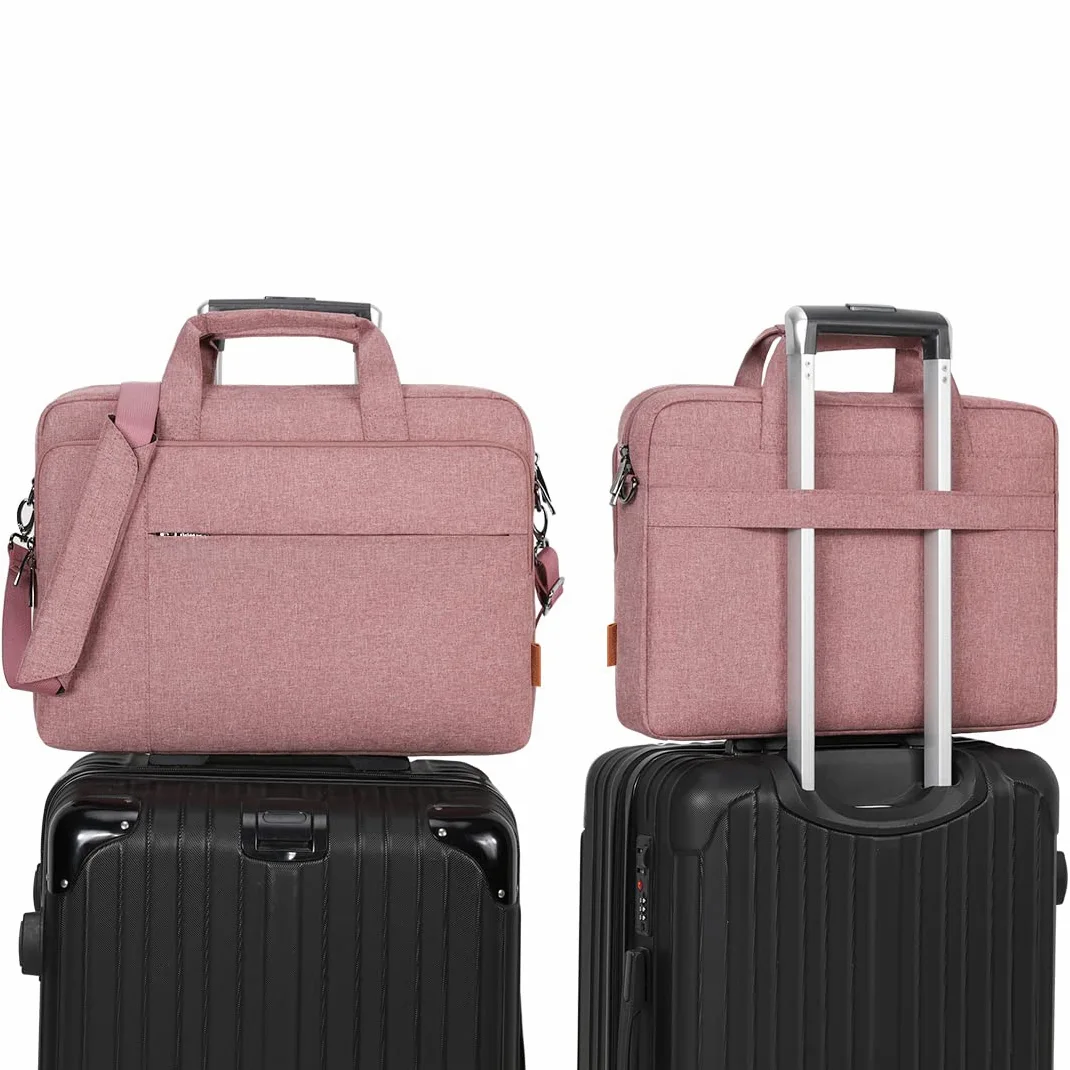 DOMISO Borsa Porta PC 17,3 Pollici Borsa Lavoro Ufficio Donna Uomo con Tracolla Computer Bag,per 17,3 Pollici dell Lenovo HP AUUS Acer Laptop,Adatto per Viaggi di Lavoro,Scuola,Lavoro,Rosa