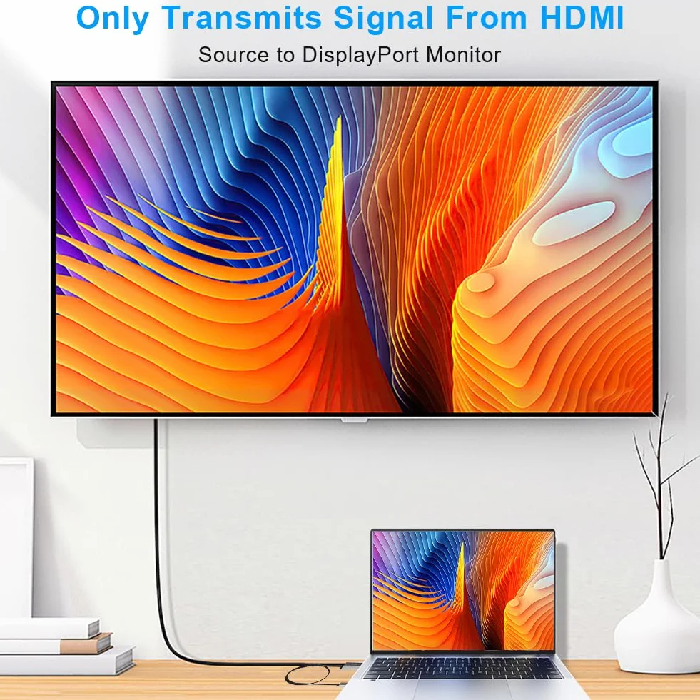 AXFEE Cavo HDMI a DisplayPort, 1.8 M Sorgente HDMI a Monitor DisplayPort Maschio, Compatibile con PC Scheda Grafica Laptop PS5 Xbox One(360), Supporta 4K@60Hz 2K@144Hz 1080P@165Hz