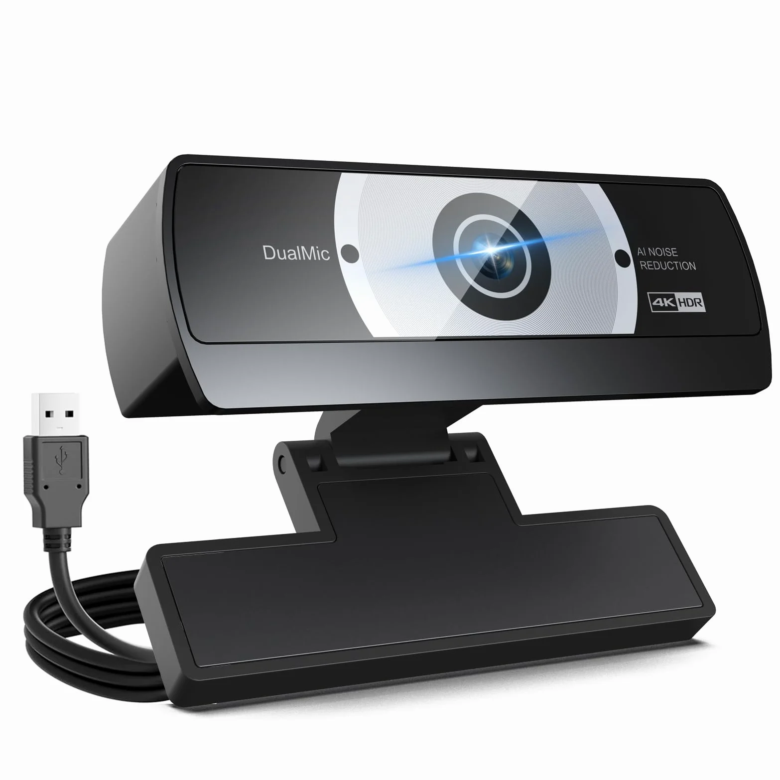 Webcam 4K per PC - Fotocamera per computer 4K Ultra HD con autofocus PDAF, microfono con cancellazione del rumore AI, Plug & Play USB, FOV 80° e correzione dell'illuminazione automatica per laptop e