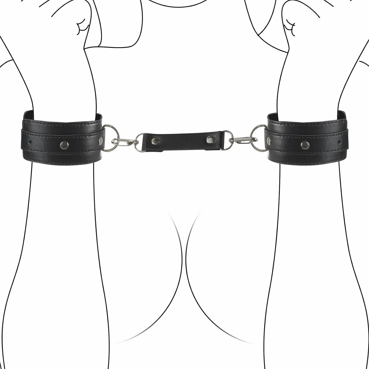 Cordon regolabile in PU per gambe e manichetta accessori punk