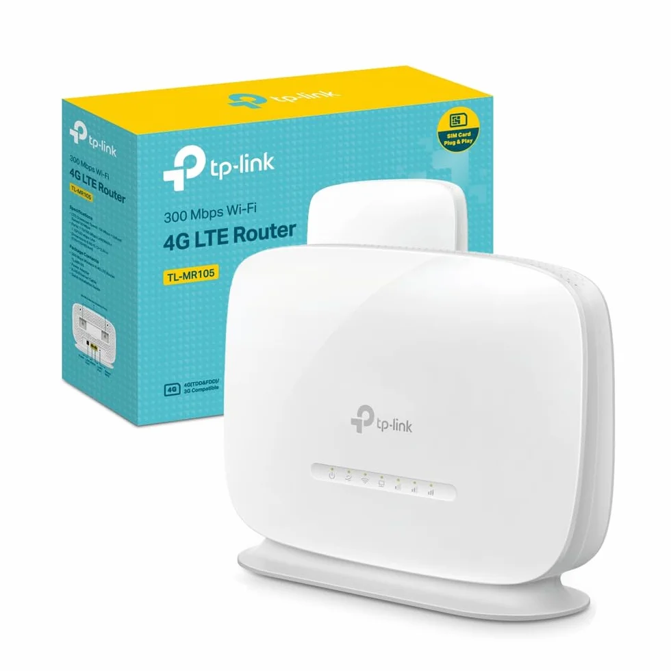 TP-Link TL-MR105 Cat4 Router 4G LTE Wireless N300Mbps Modem WiFi con Sim Porta LAN/WAN