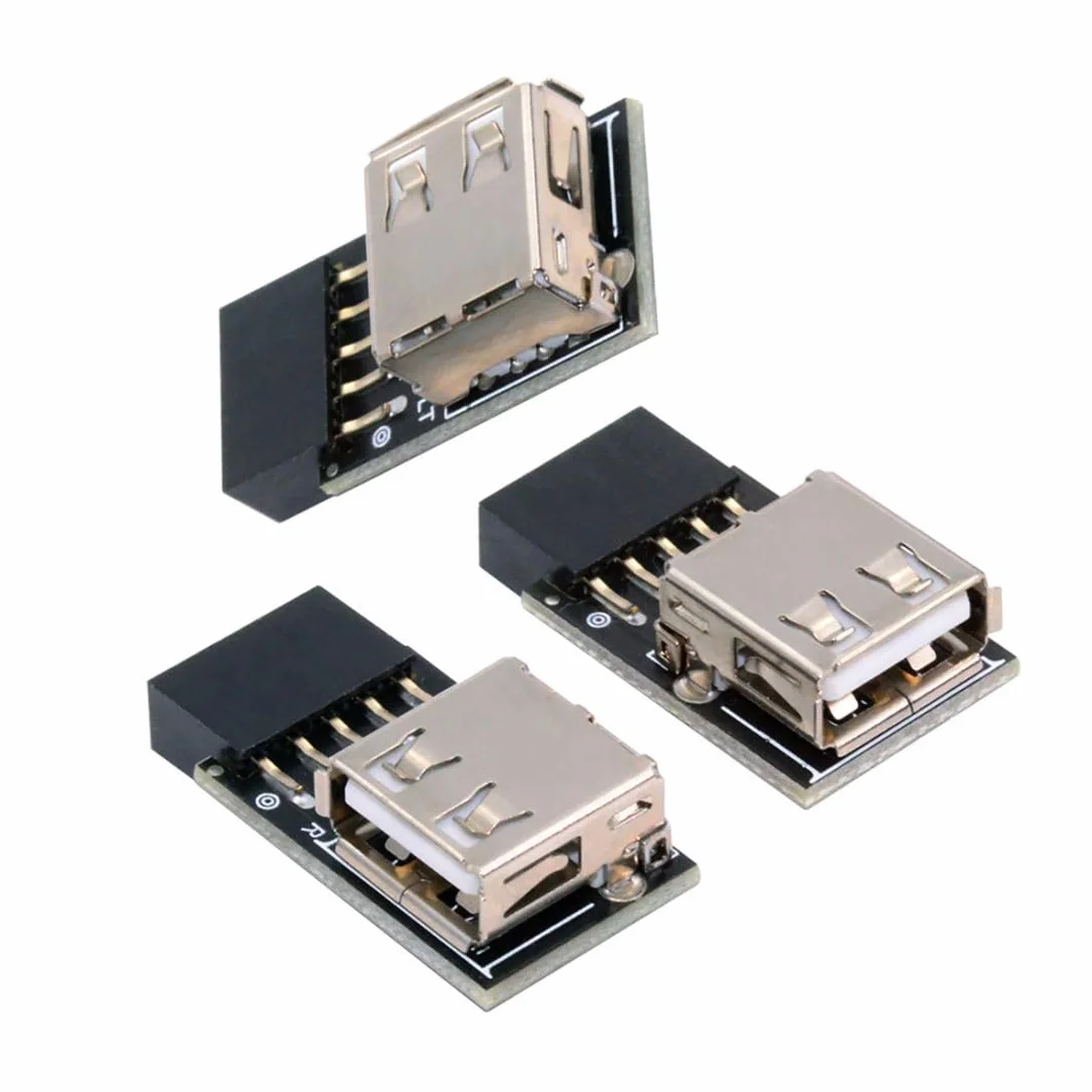 chenyang 3 Pack Scheda madre 9Pin/10Pin Pannello frontale Adattatore convertitore USB 2.0 Tipo A Femmina
