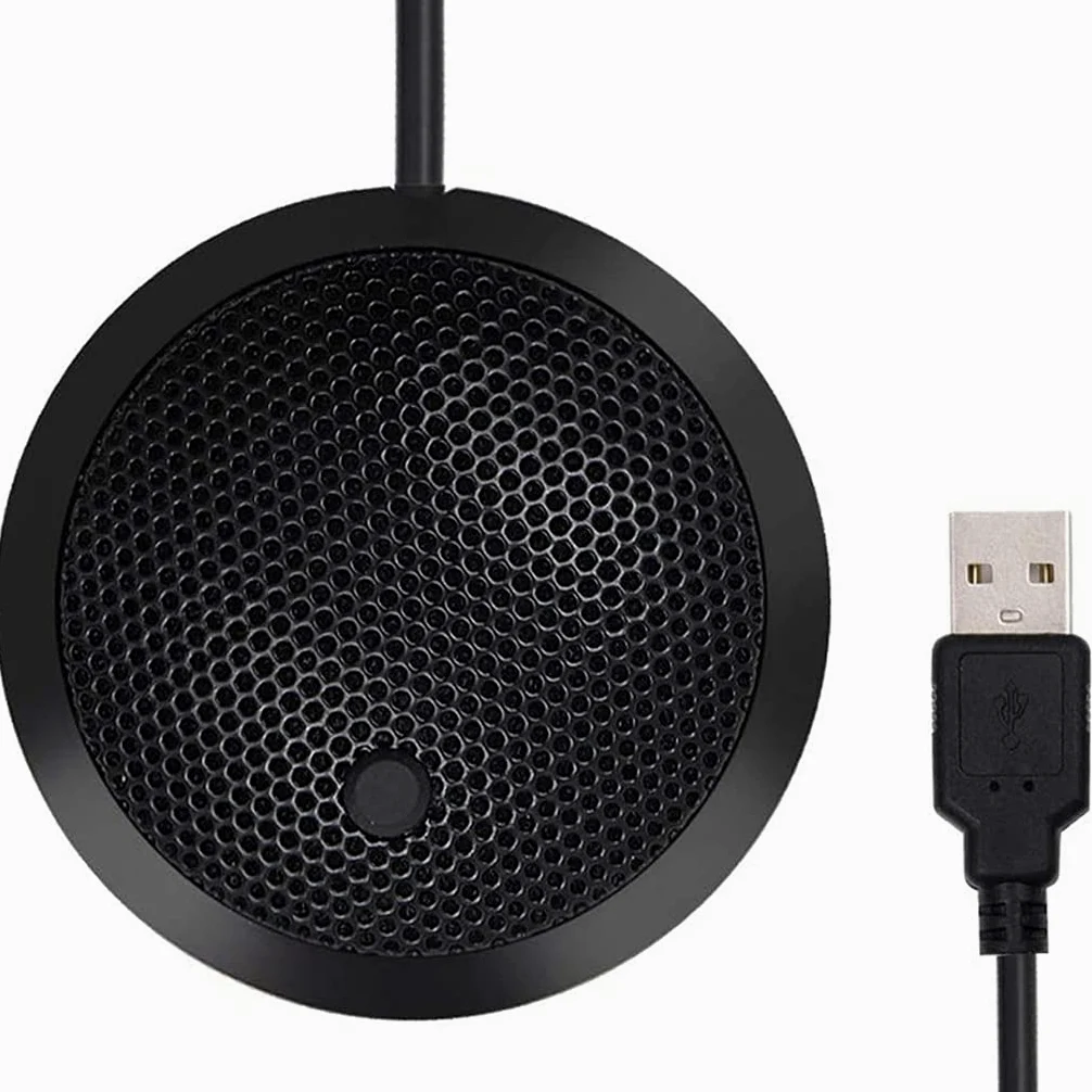 Conference USB Microphone Omnidirectional Condenser PC Microphone with Mute Button LED Indicator Plug Play