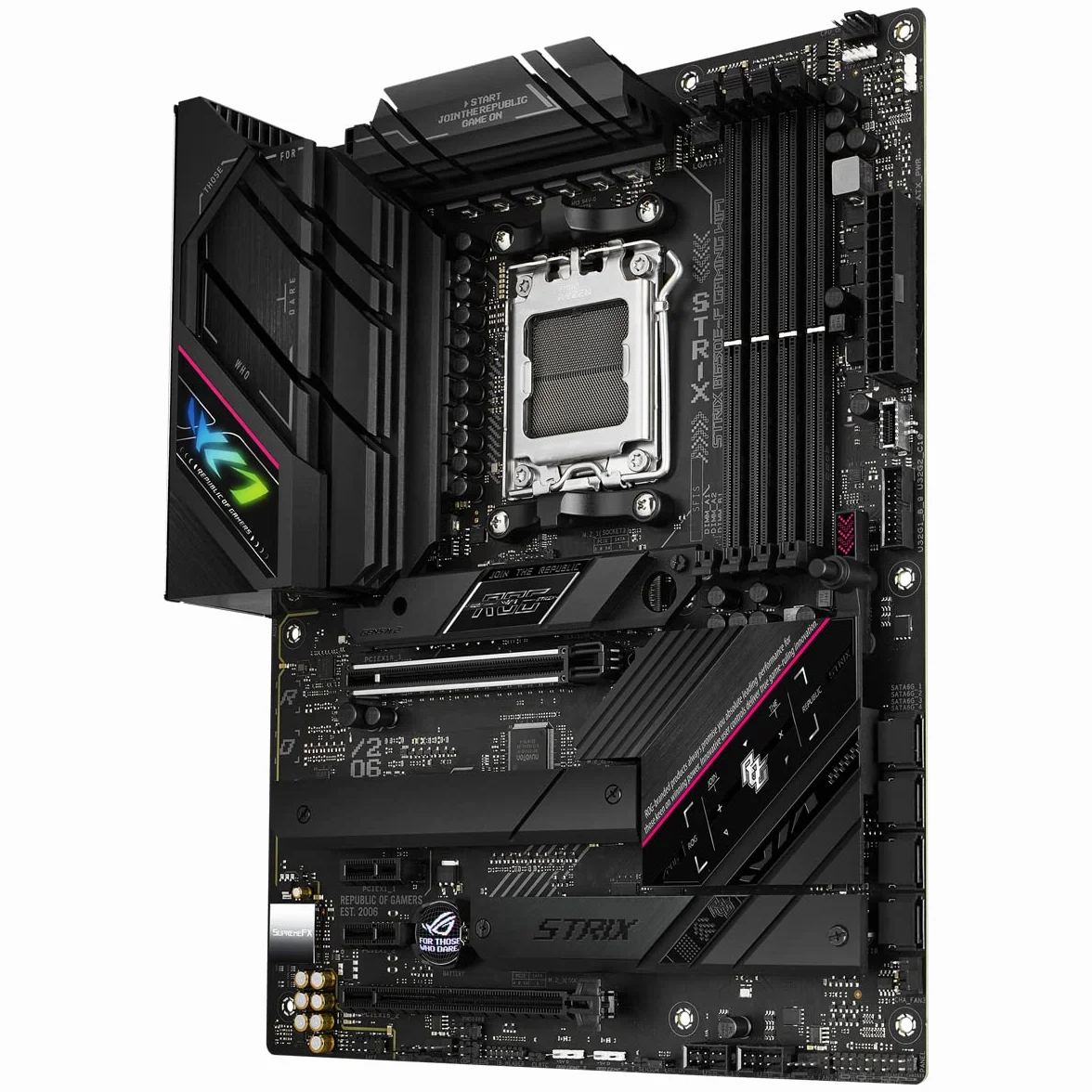 ASUS ROG STRIX B650E-F GAMING WIFI Scheda Madre Gaming ATX, AM5, Ryzen 9000/8000/7000, AMD B650, DDR5, PCI 5.0, WiFi 6E (802.11ax), 2.5Gb Lan, 3xM.2, 4xSATA 6GB/s, Aura Sync RGB, Nero