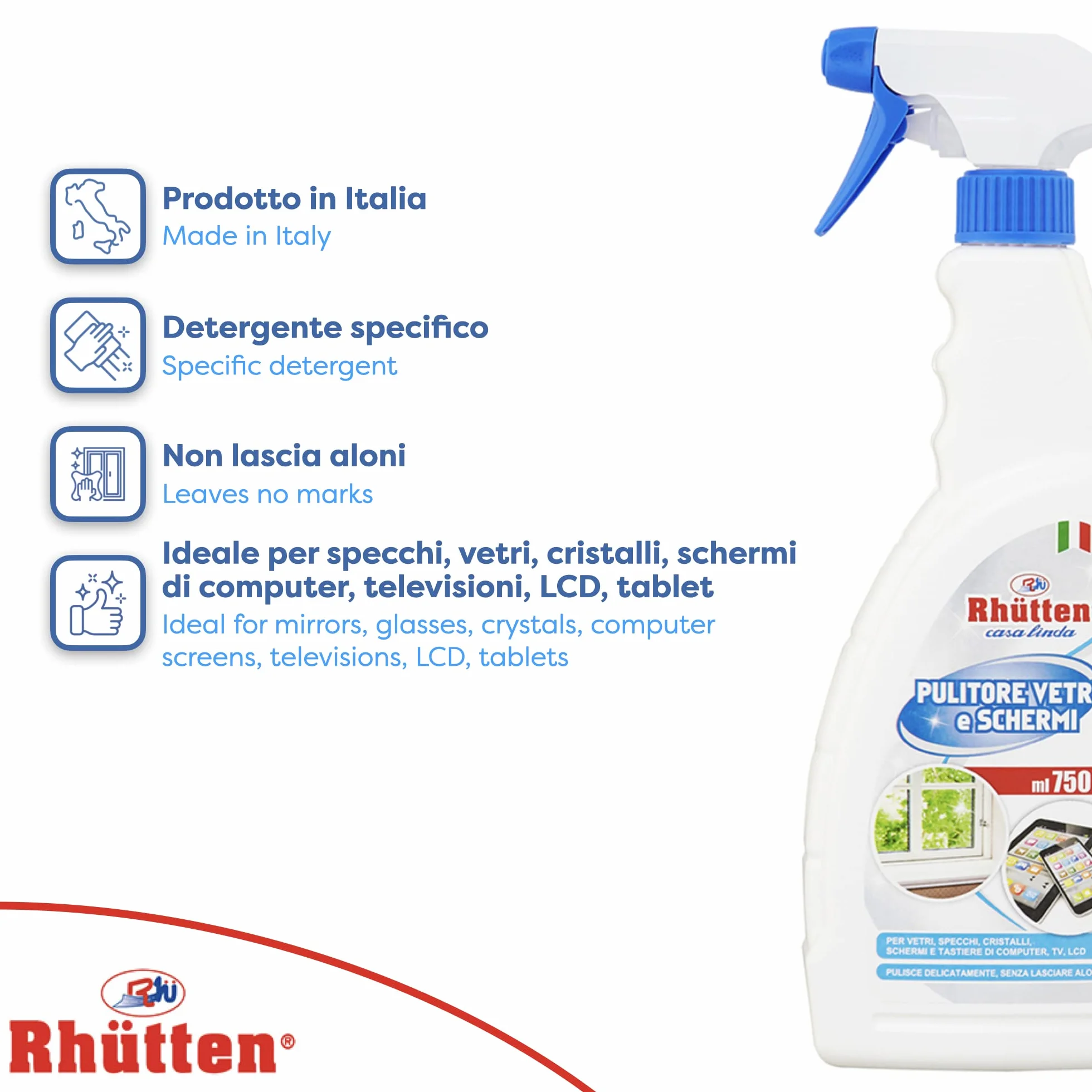 Rhutten Pulitore Vetri e Schermi 750ml