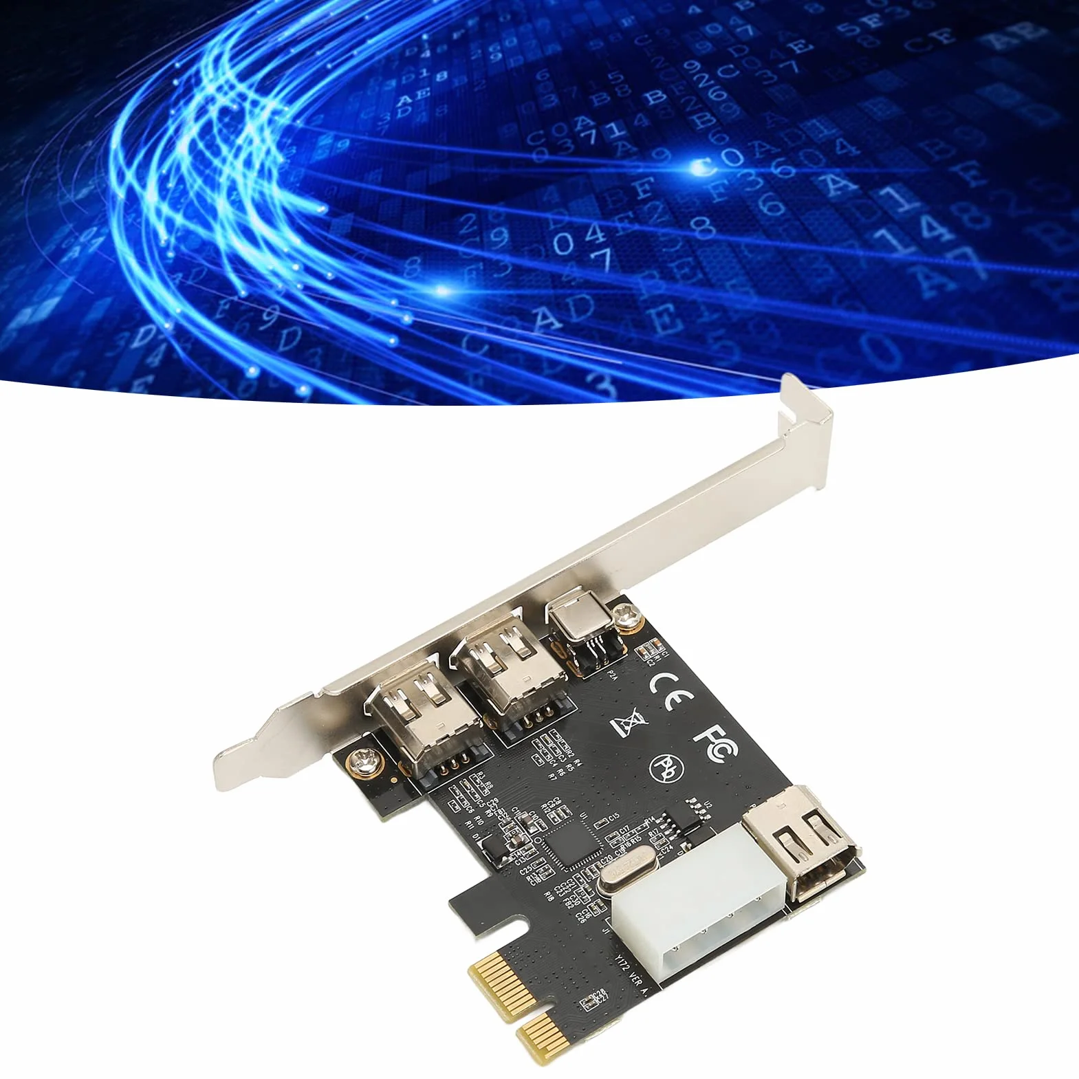 Scheda Firewire PCIE Ad Alta velocità da 2,5 Gbps da 1X a 1394A, Controller PCI Express IEEE 1394 4 Porte (3 X 6 Pin e 1 X 4 Pin), Adattatore Firewire 1394a per 7/8, per Server